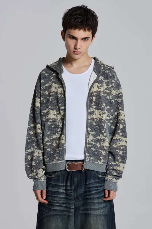 Digi Camo Waffle Hoodie sold by Jaded London