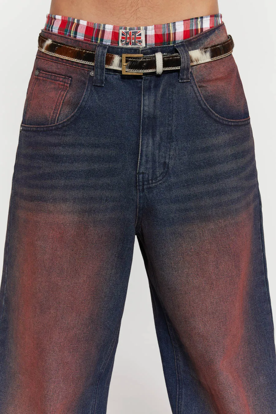 Deep Red Colossus Jeans sold by Jaded London product image thumbnail 4