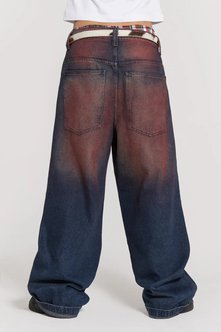 Deep Red Colossus Jeans sold by Jaded London product image thumbnail 3