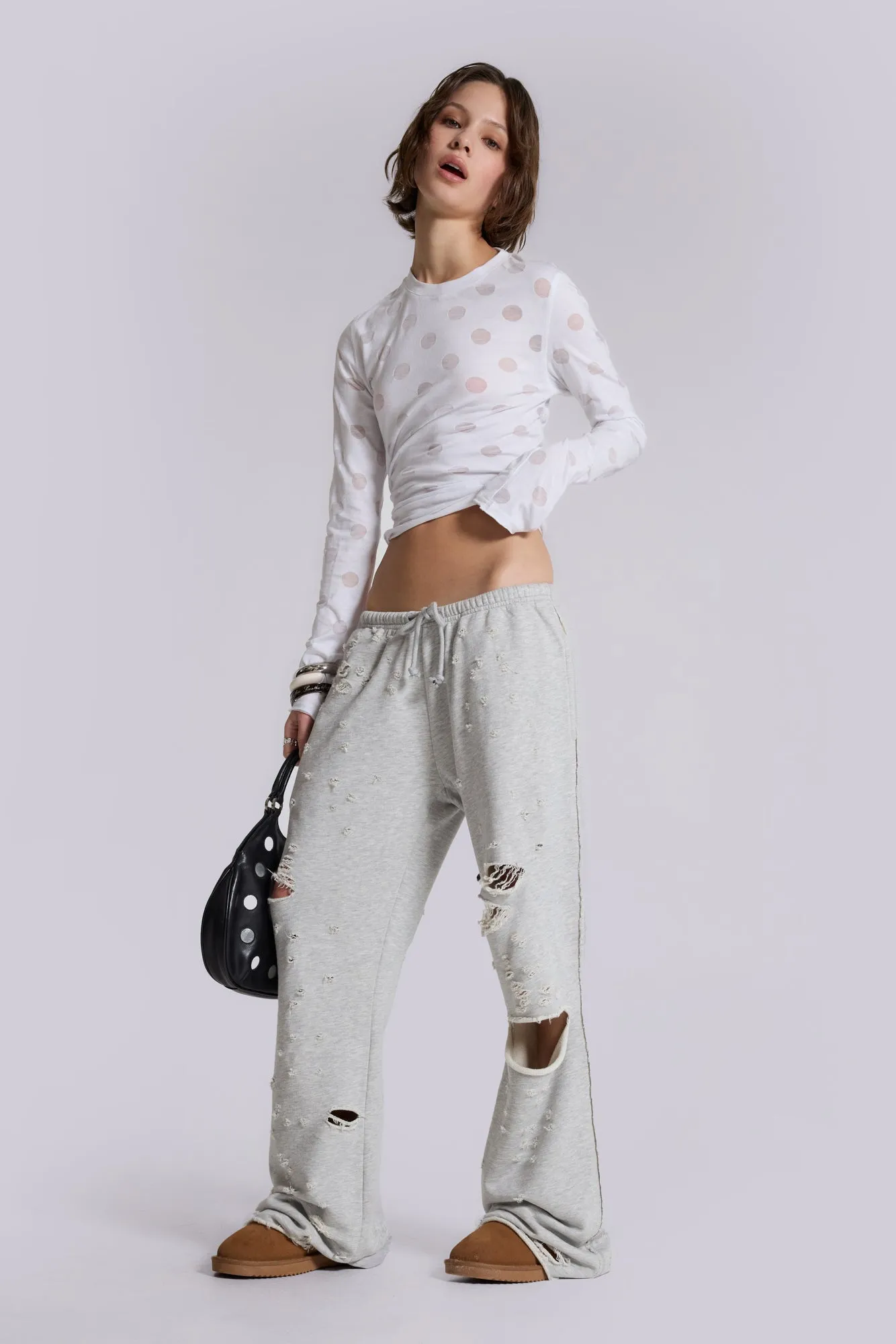 Cleo Distressed Slouchy Bootcut Joggers sold by Jaded London product image thumbnail 5