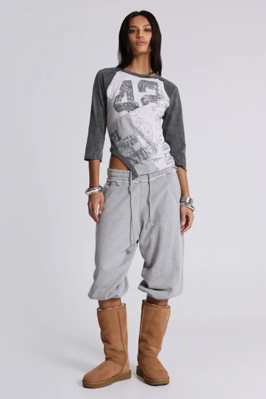 Grey Marl Cropped Monster Joggers sold by Jaded London