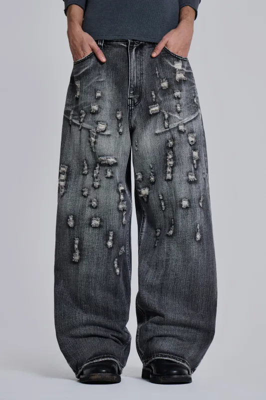 Bullet Hole XL Colossus Jeans sold by Jaded London