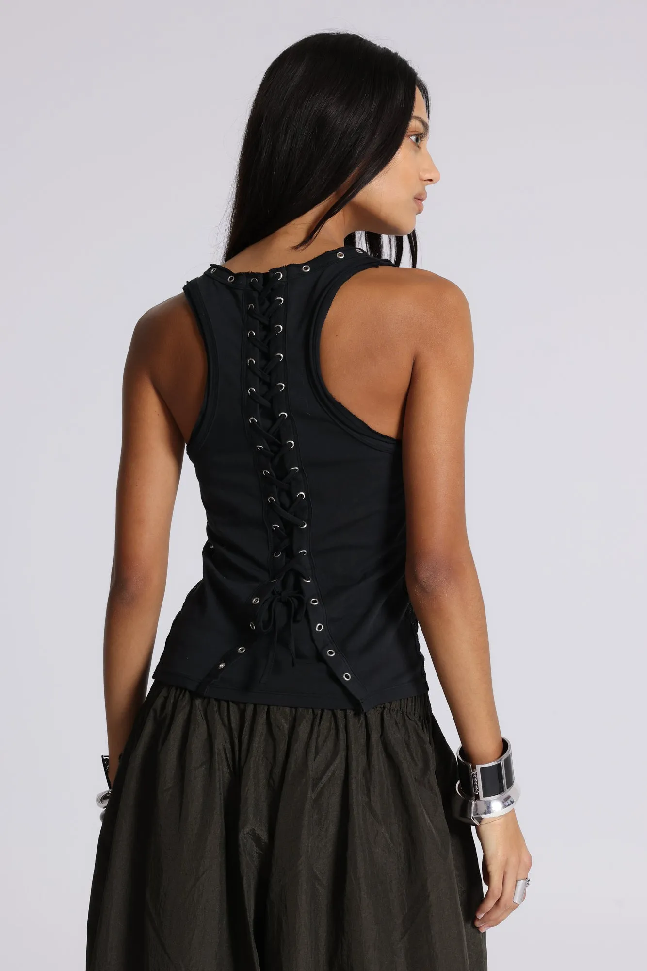 Ramona Burnout Vest Top in Black sold by Jaded London product image thumbnail 2