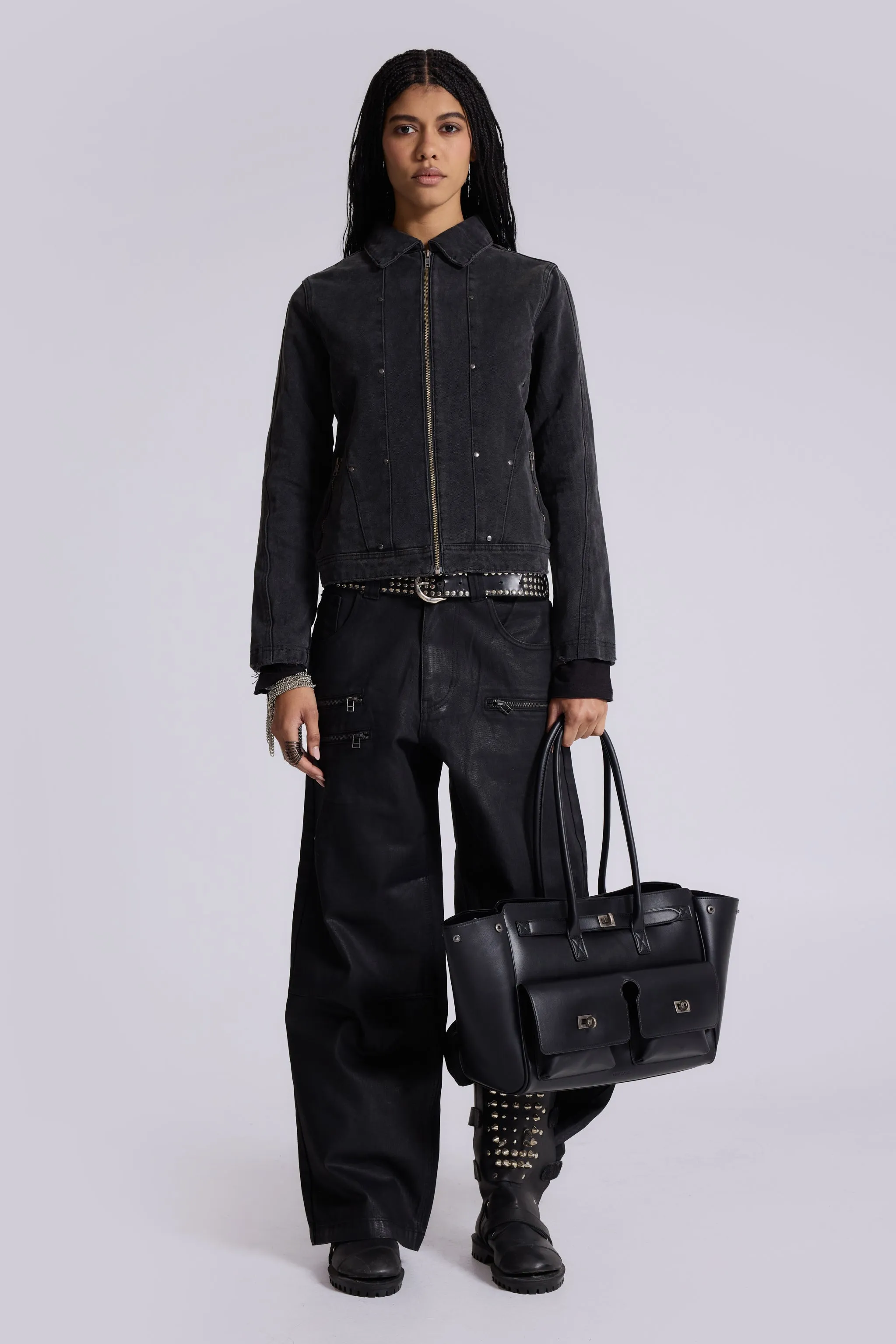 Stud Denim Jacket sold by Jaded London product image thumbnail 3