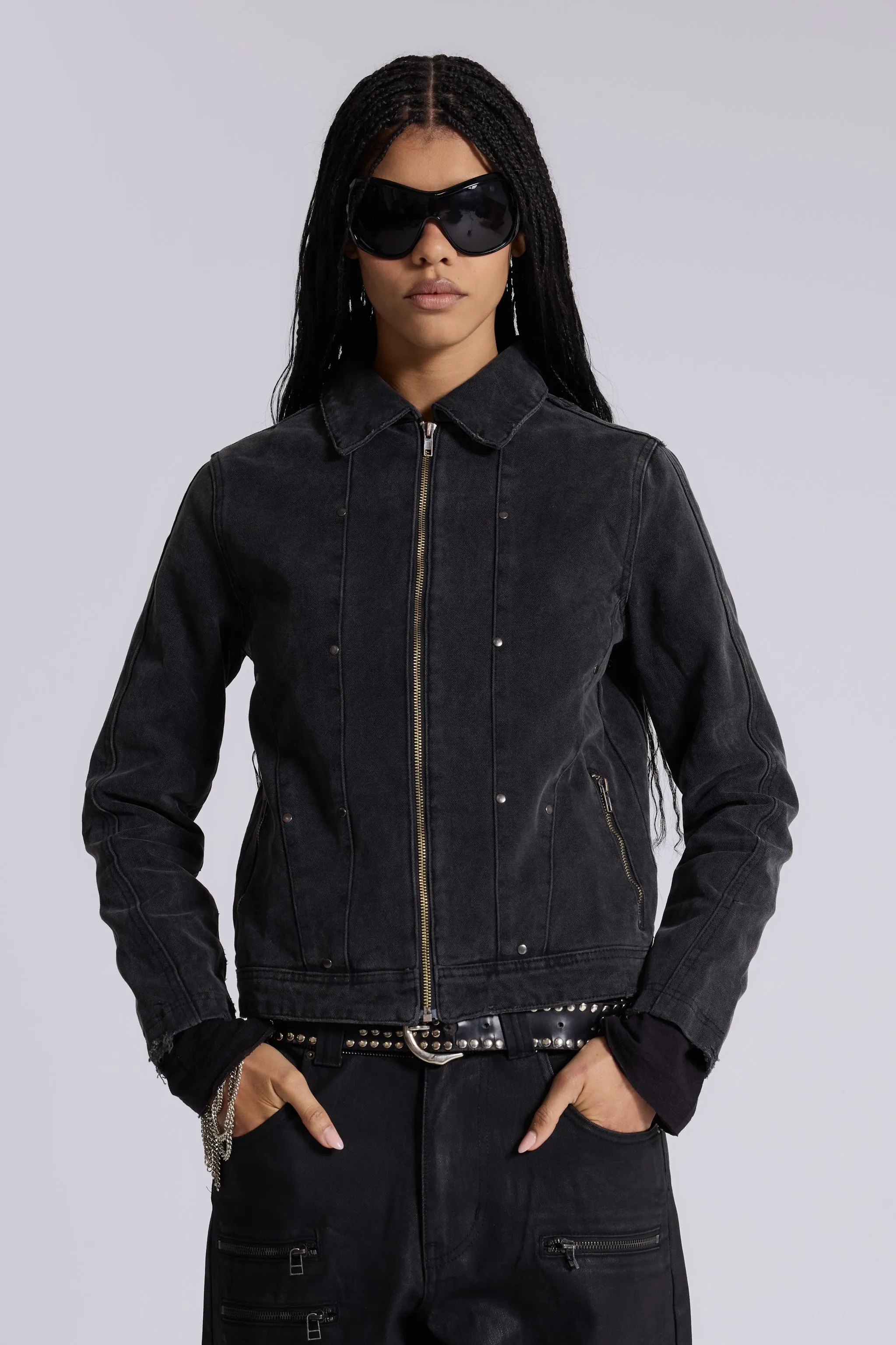 Stud Denim Jacket sold by Jaded London