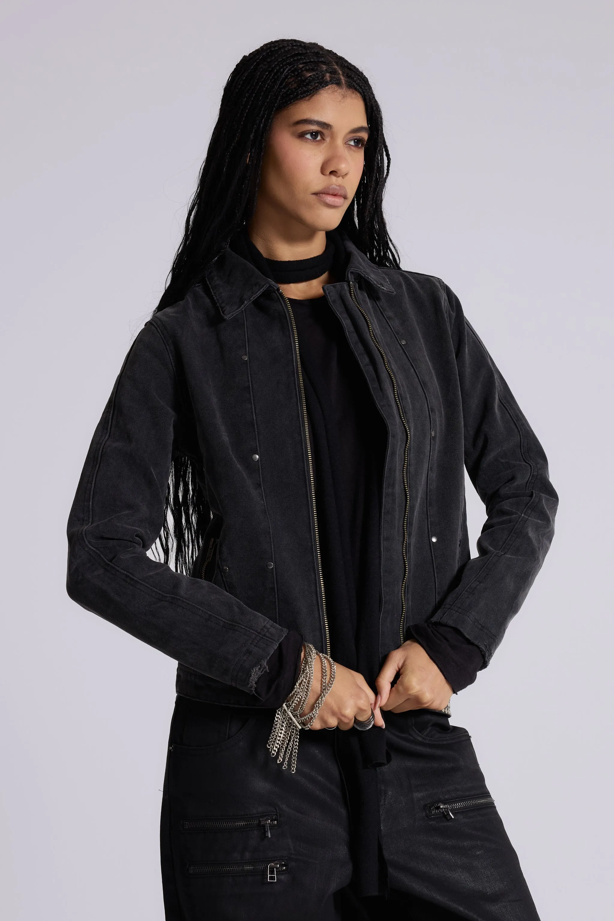 Stud Denim Jacket sold by Jaded London product image thumbnail 4