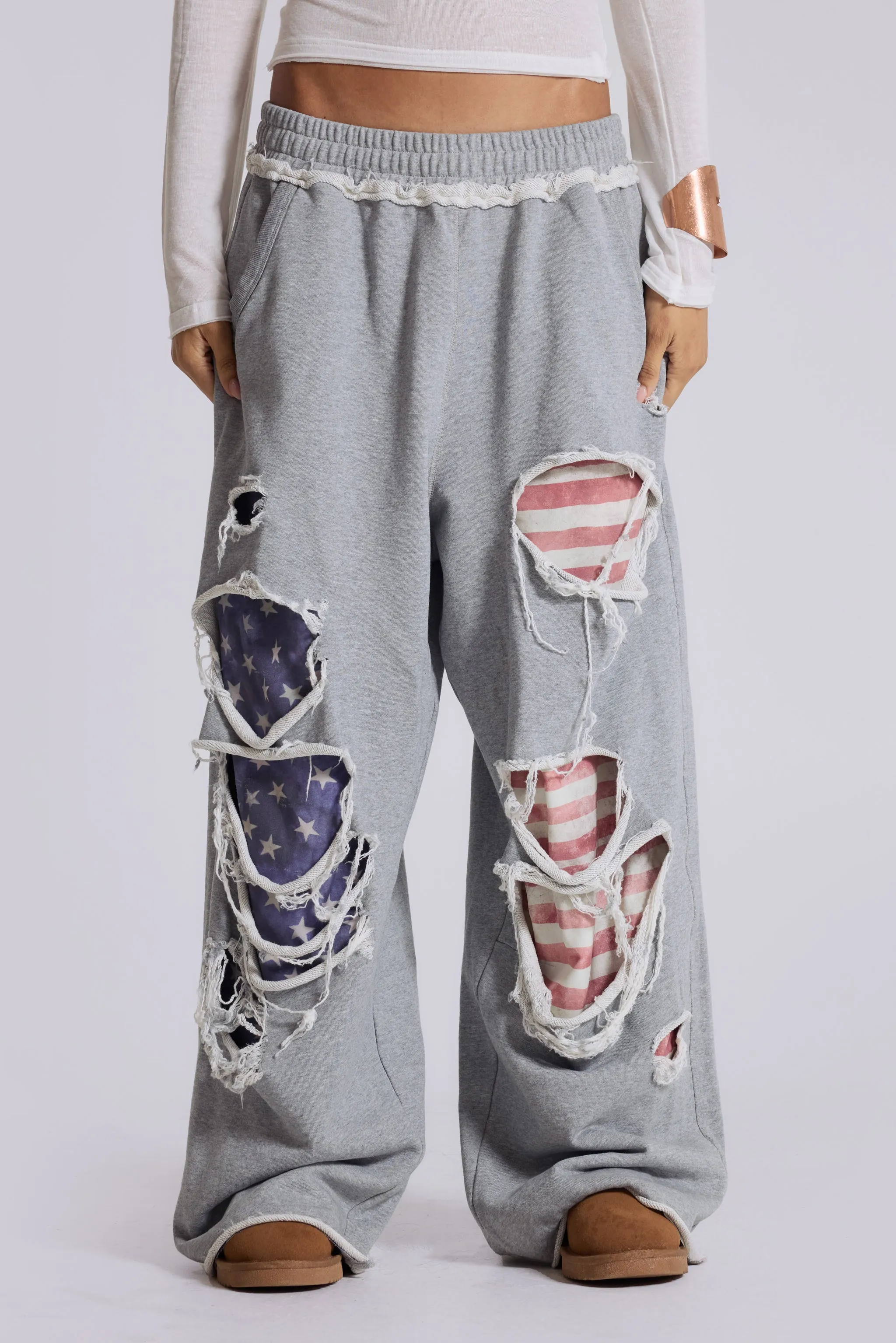 Stars and Stripes Distressed Monster Joggers sold by Jaded London product image thumbnail 2