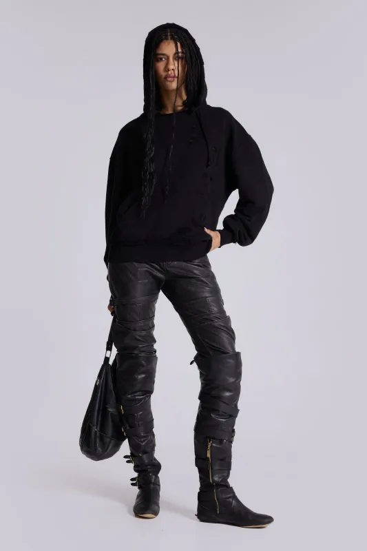 Pullover Bitten Hoodie in Black sold by Jaded London