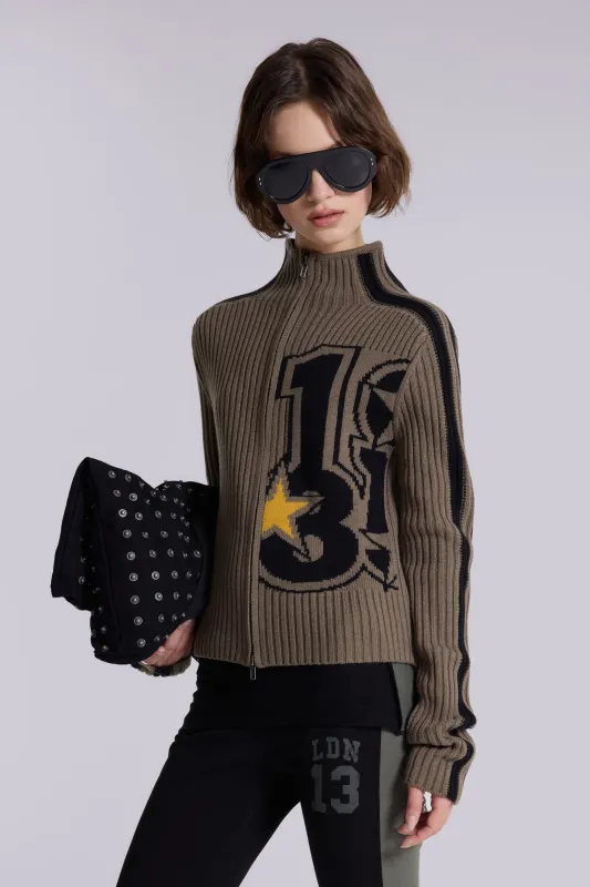 Sprint Zip Through Rib Knit made by Jaded London