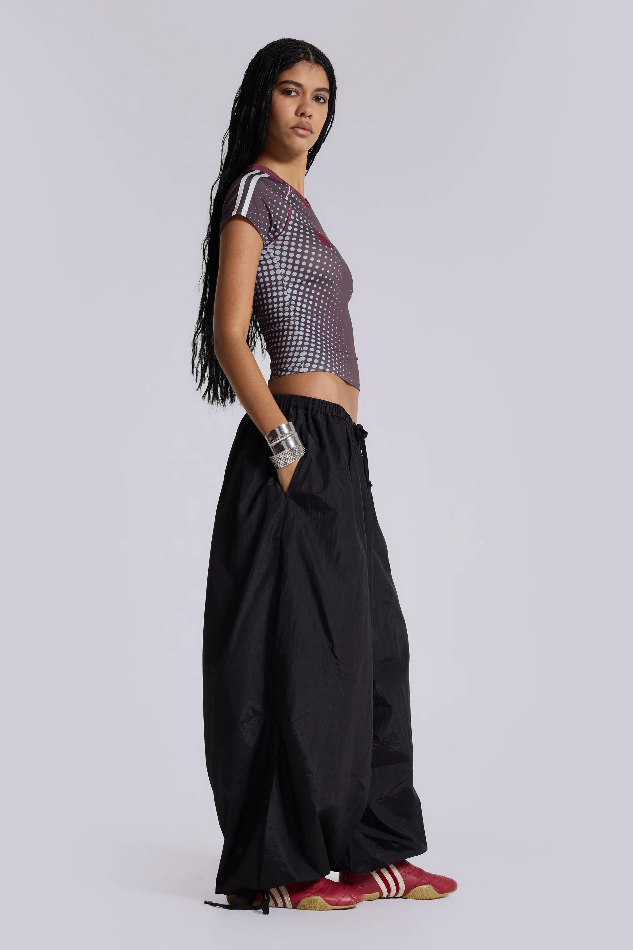 Nexis Nylon Balloon Pants in Black sold by Jaded London product image thumbnail 4