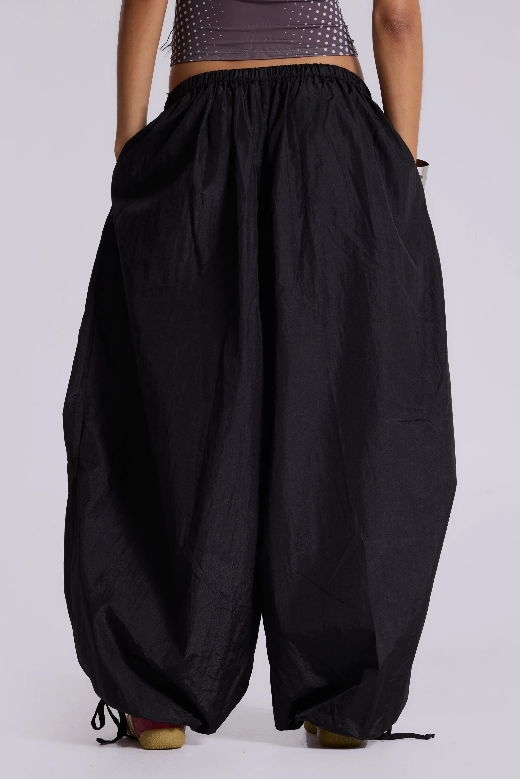 Nexis Nylon Balloon Pants in Black sold by Jaded London product image thumbnail 5