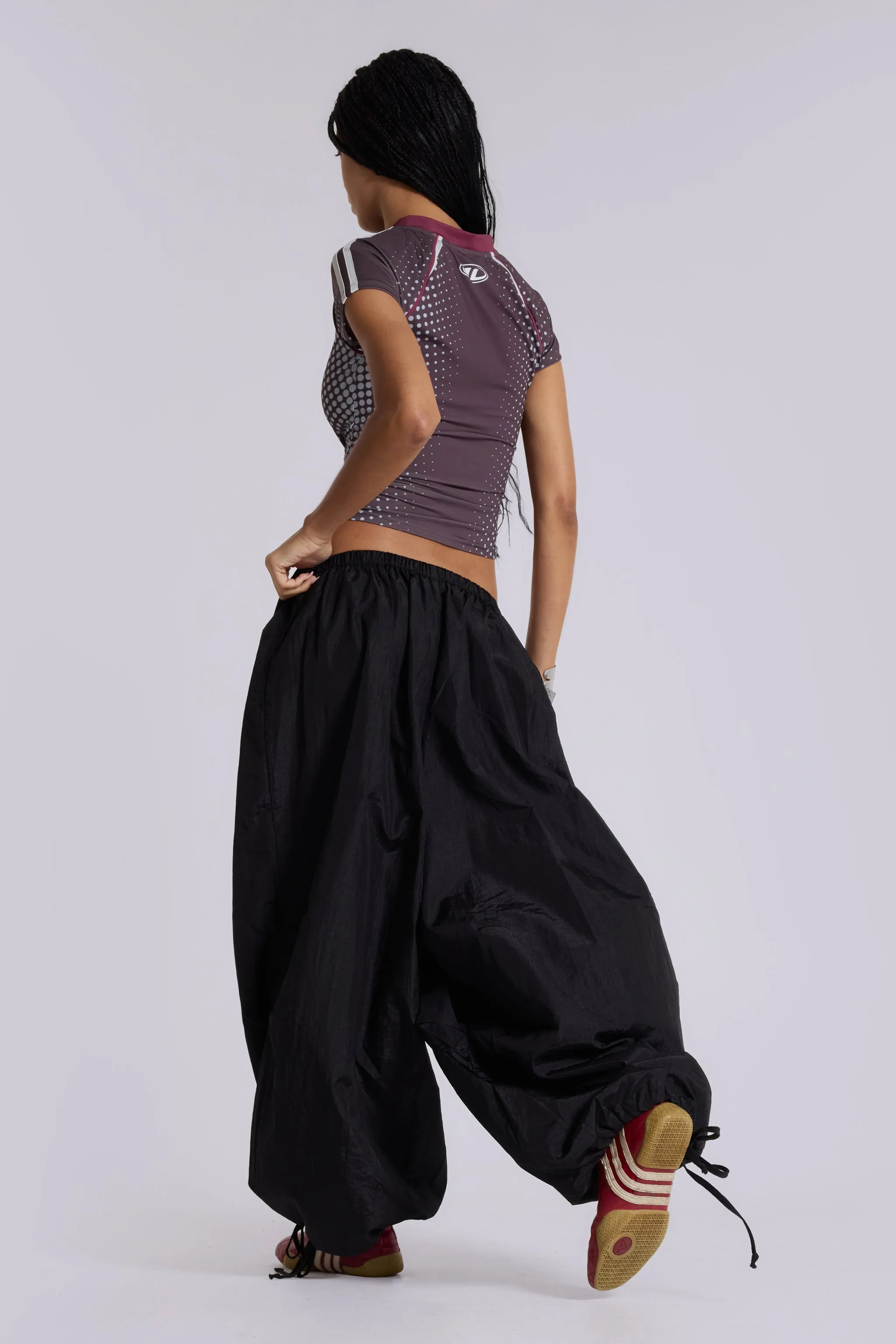 Nexis Nylon Balloon Pants in Black sold by Jaded London product image thumbnail 2