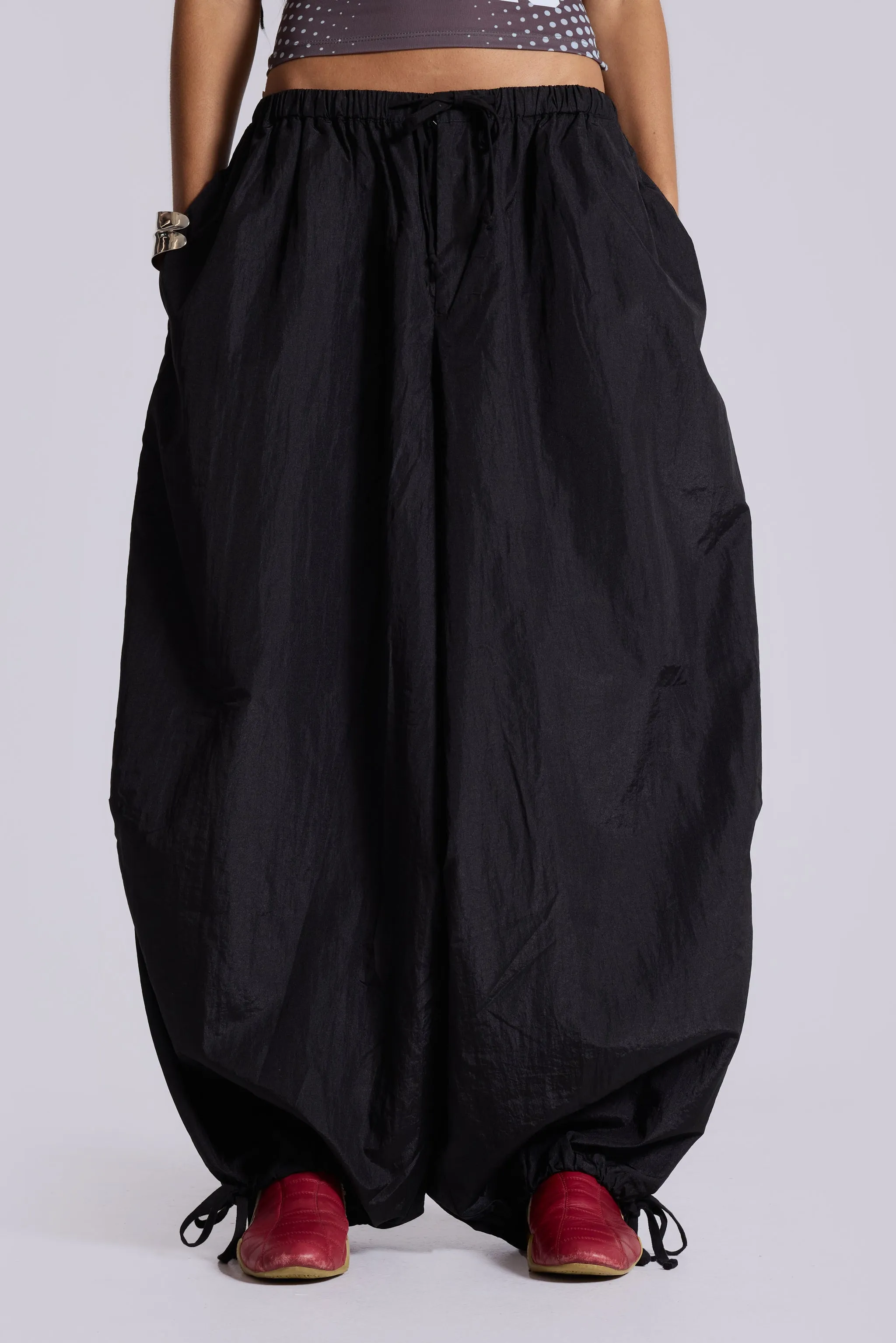 Nexis Nylon Balloon Pants in Black sold by Jaded London product image thumbnail 3