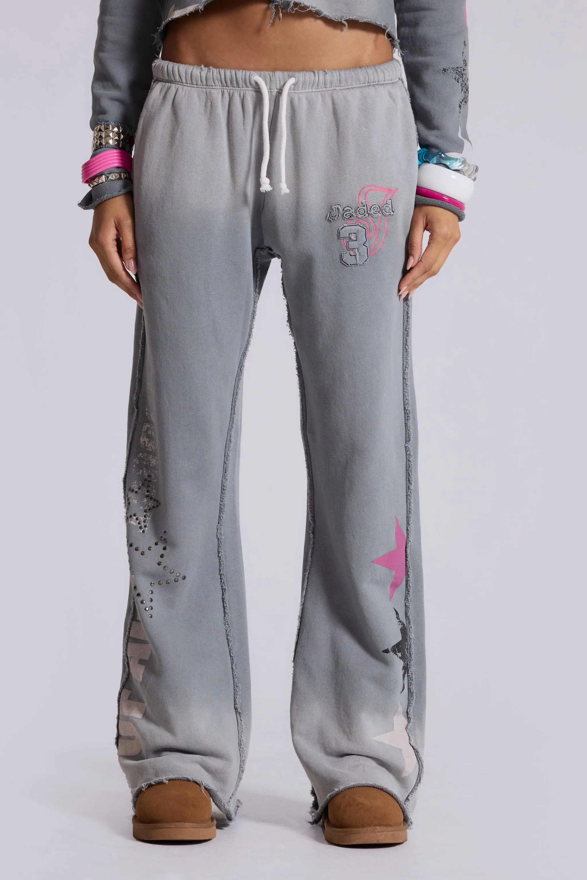 Cleo Graphic Slouchy Bootcut Jogger sold by Jaded London product image thumbnail 2