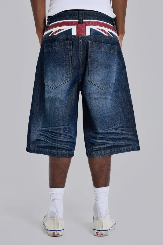Union Jack Indigo Colossus Jorts sold by Jaded London