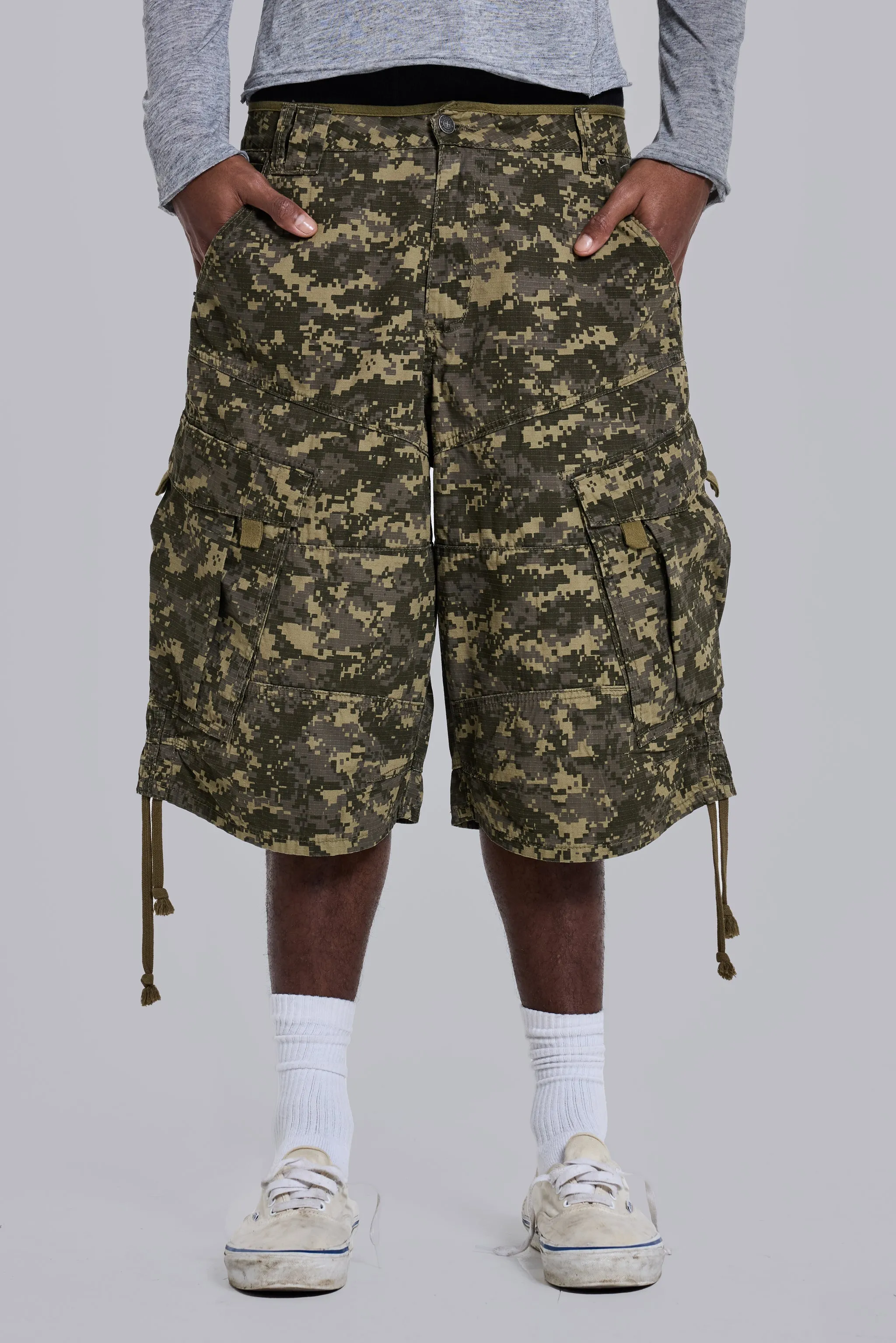 Digi Camo Cadet Shorts sold by Jaded London