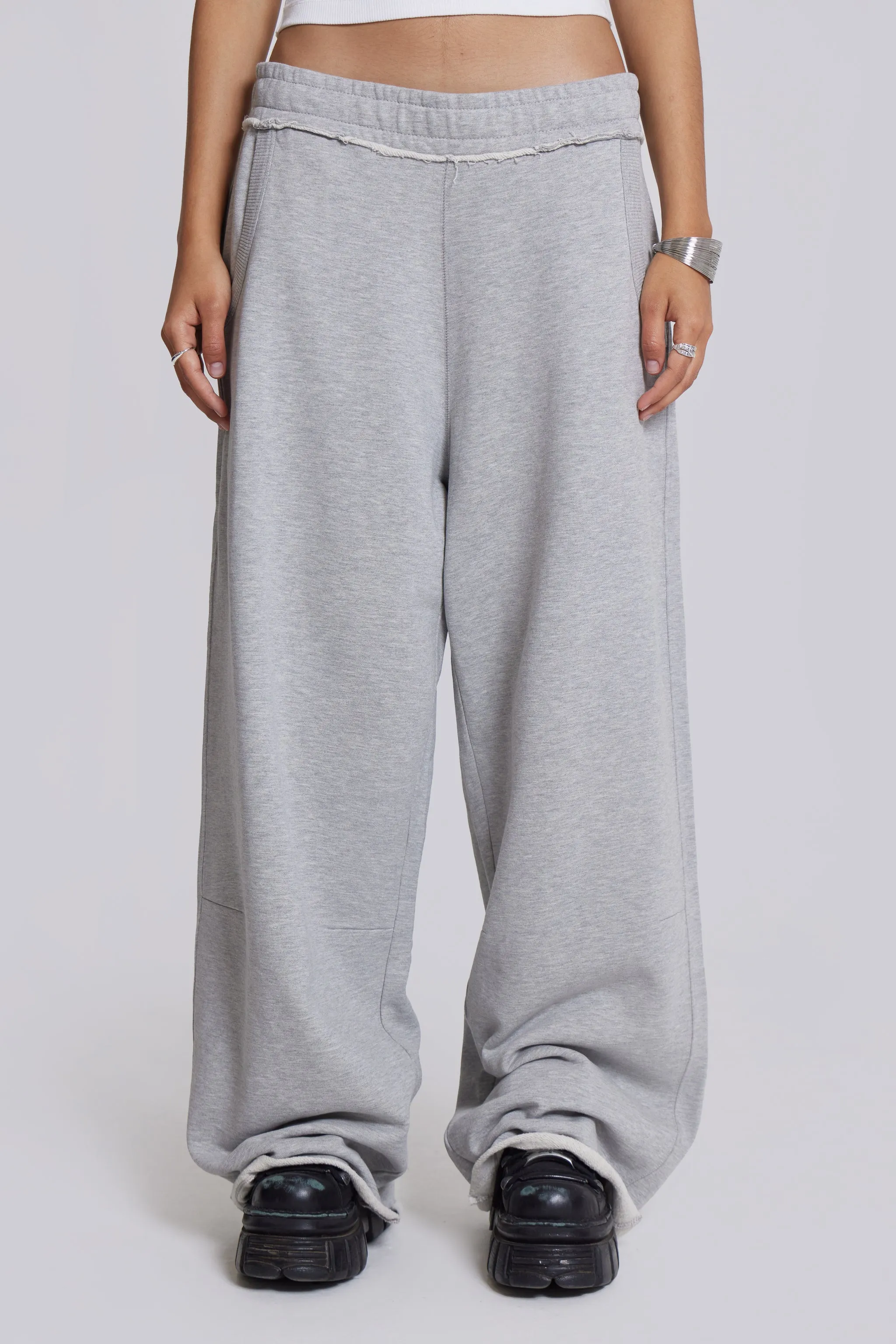 Grey Marl Baggy Monster Joggers sold by Jaded London product image thumbnail 5