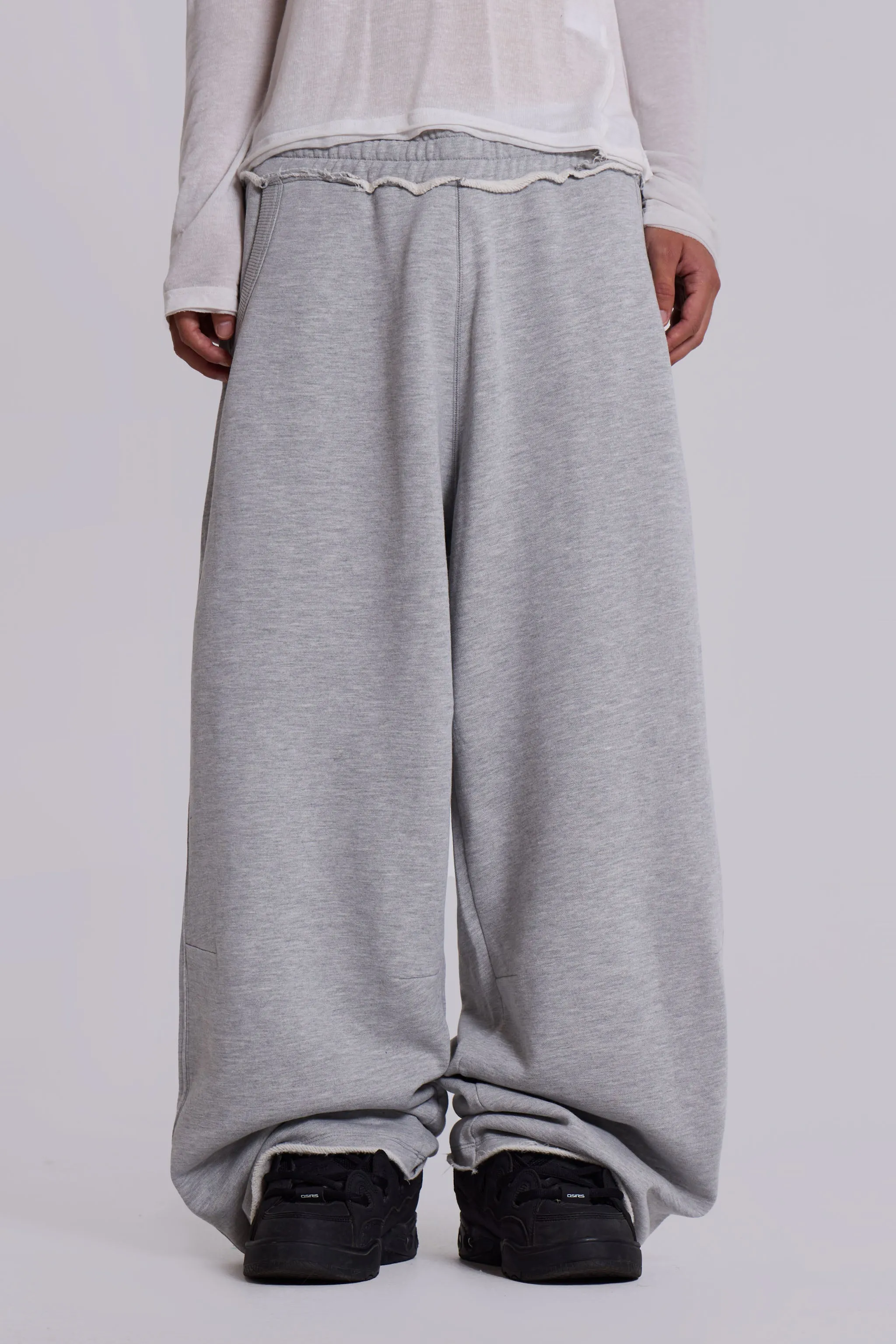 Grey Marl Baggy Monster Joggers sold by Jaded London