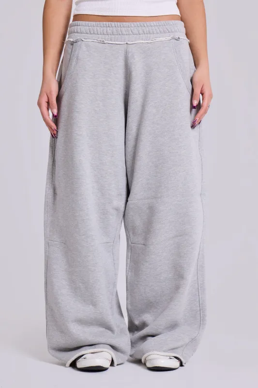 Petite Grey Marl Baggy Monster Joggers sold by Jaded London