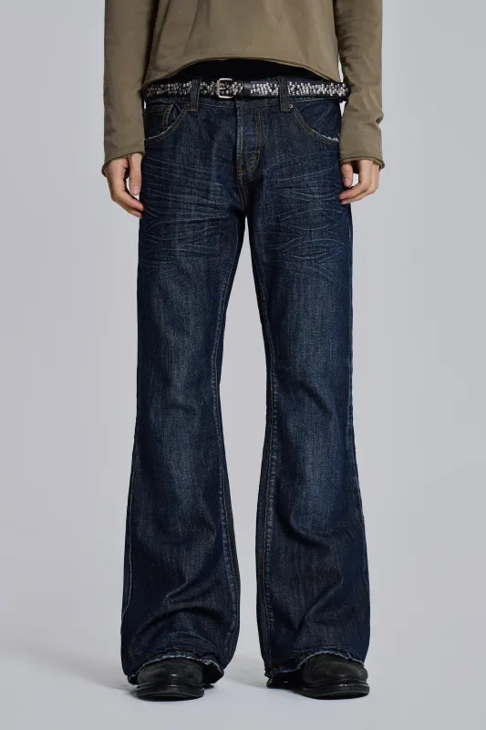 Blue Jude Bootcut Jeans made by Jaded London