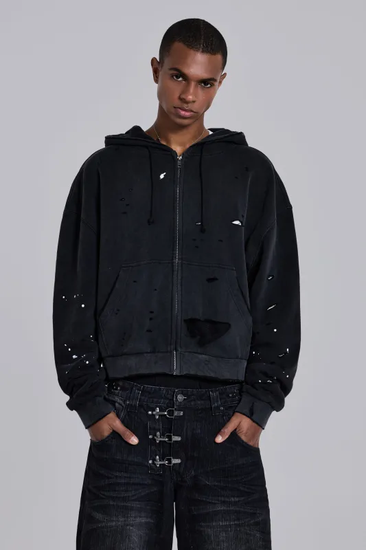 Sun Faded Waffle Lined Zip Hoodie sold by Jaded London