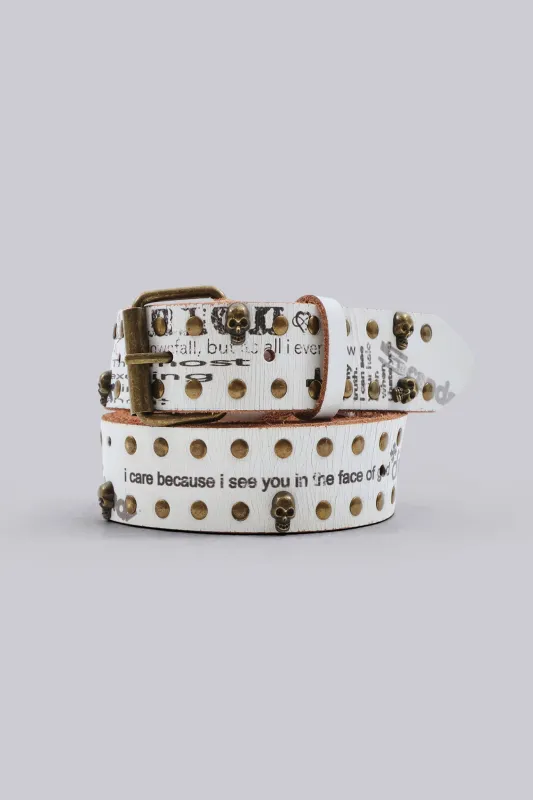 Divinity Studded White Belt made by Jaded London
