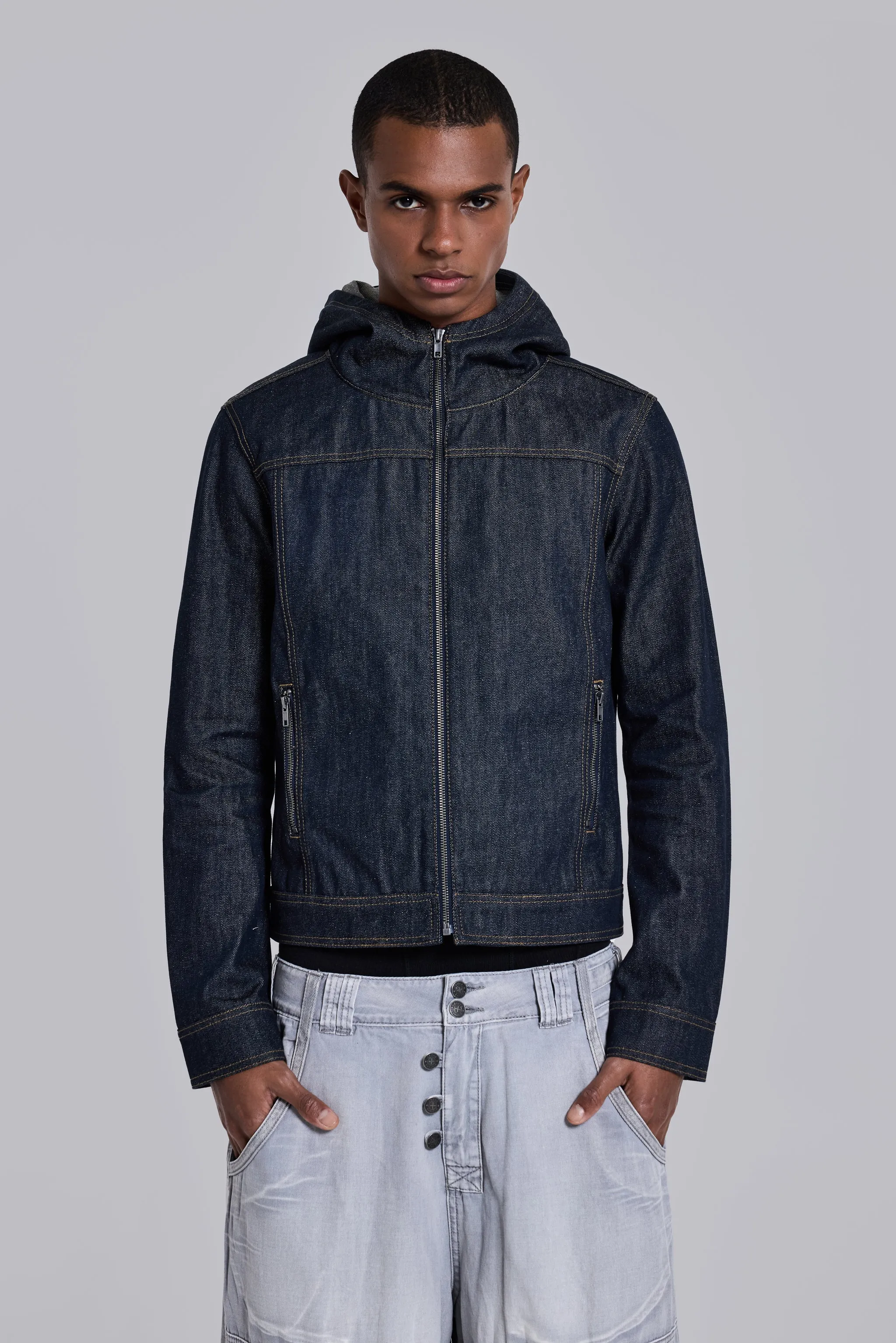 Indigo Bedrock Denim Jacket sold by Jaded London product image thumbnail 4