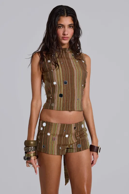 Myrica Mirror Backless Top made by Jaded London