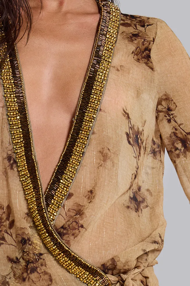 Iberis Chiffon Wrap Mini Dress sold by Jaded London product image thumbnail 2