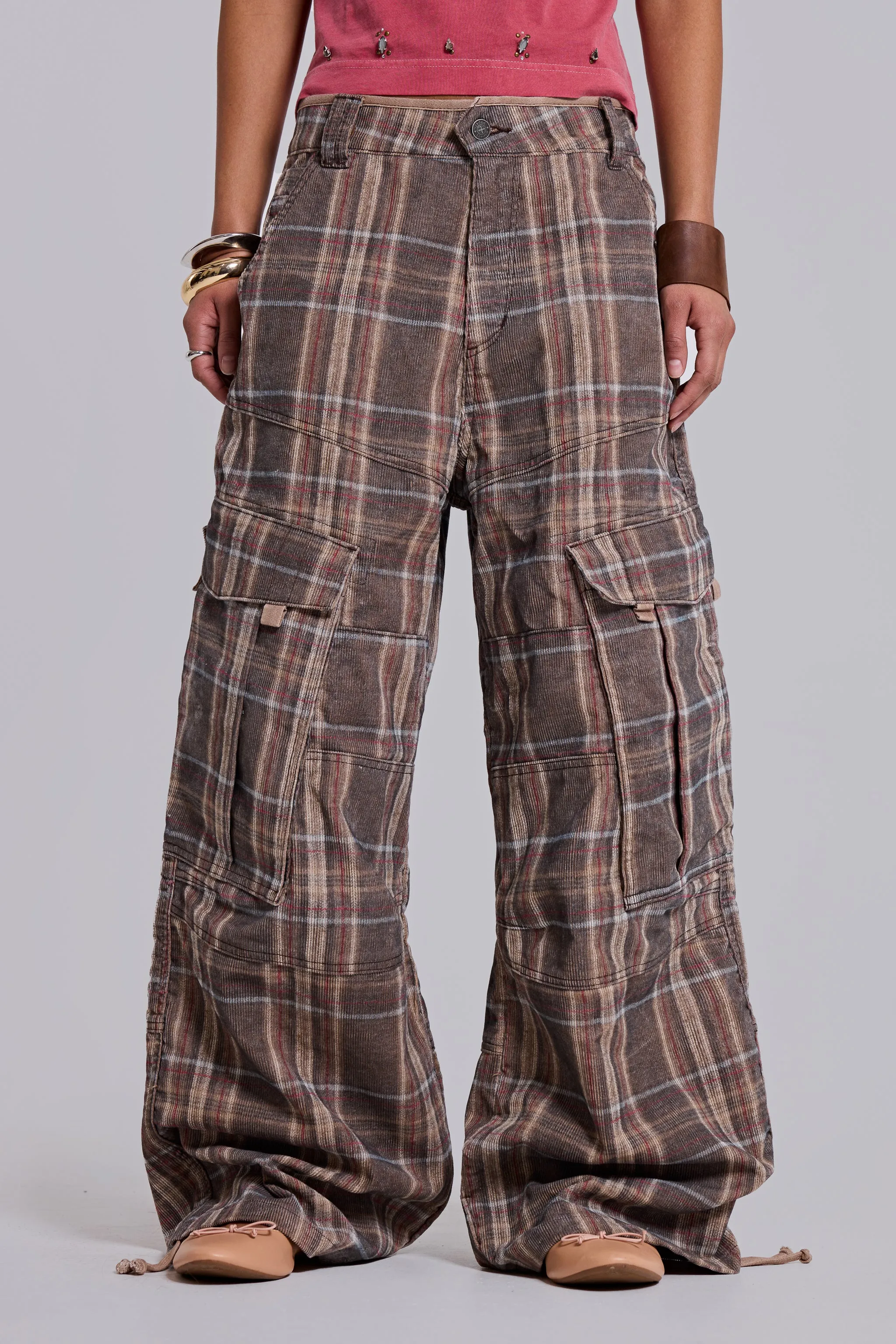 Brown Check Cadet Cargos sold by Jaded London product image thumbnail 2
