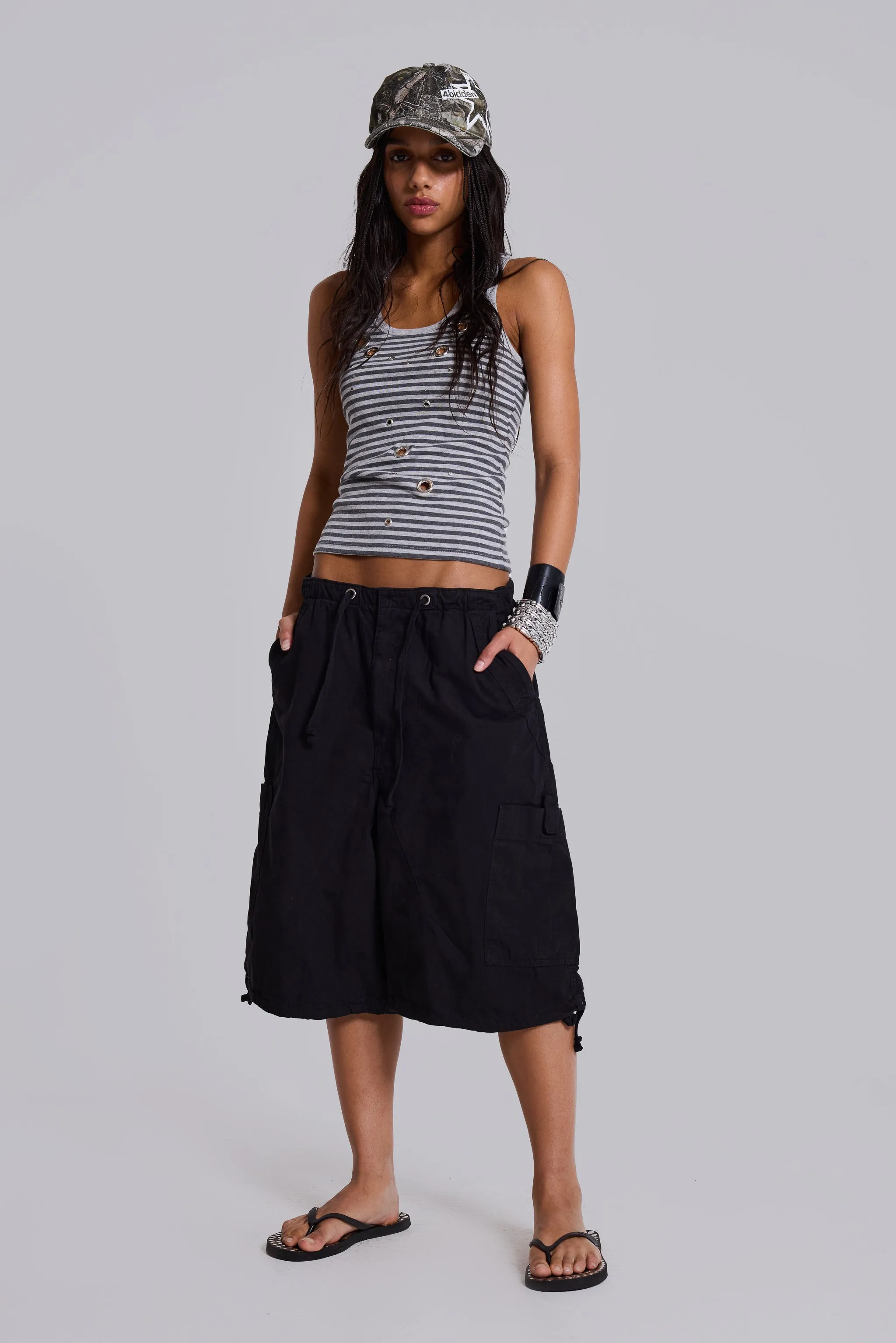 Eye Contact Vest Top With Eyelets in Stripe sold by Jaded London product image thumbnail 5