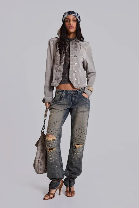 Solna Chain Low Rise Bootcut Jeans made by Jaded London