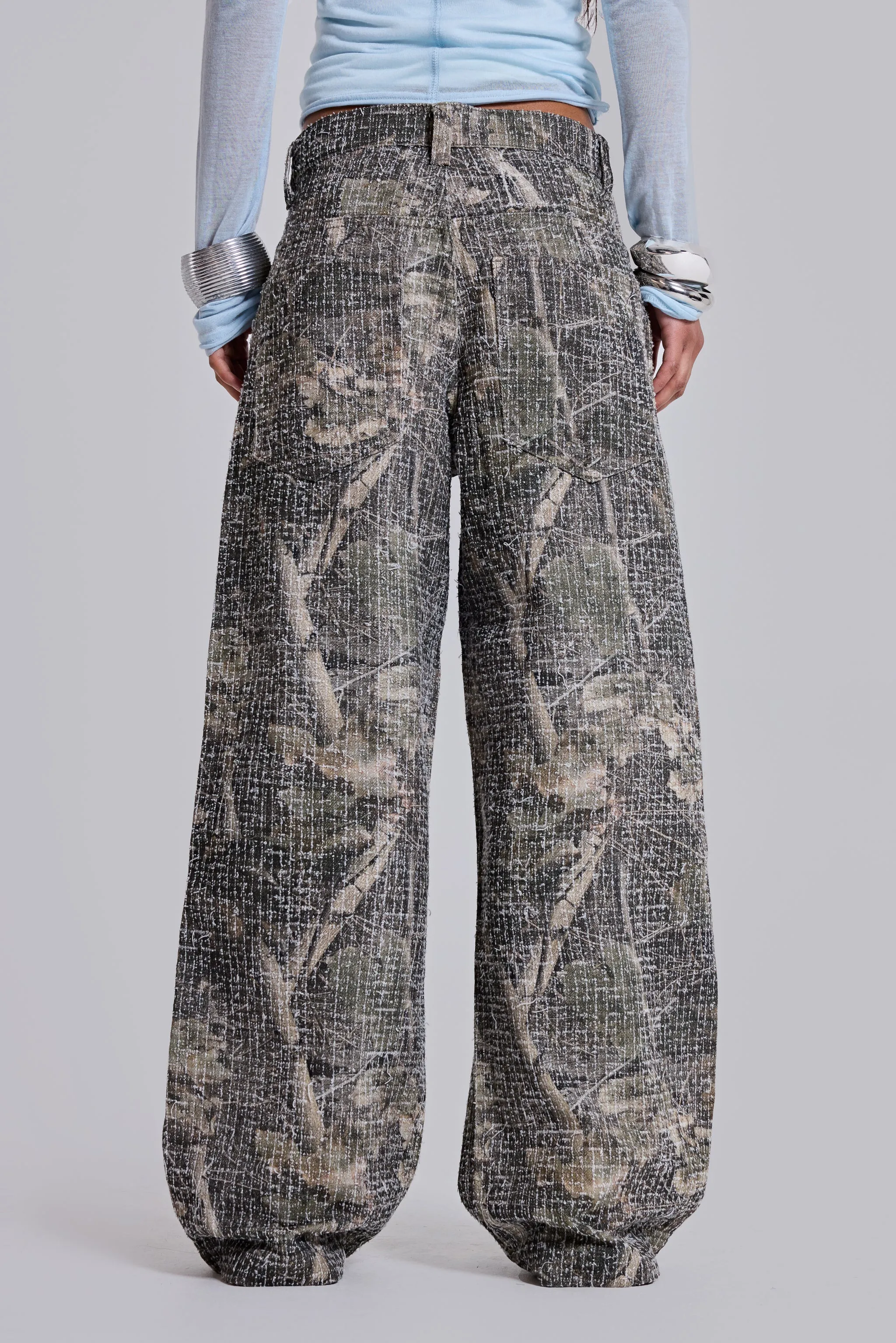 Needle Punch Woodland Camo Colossus Jeans sold by Jaded London product image thumbnail 5