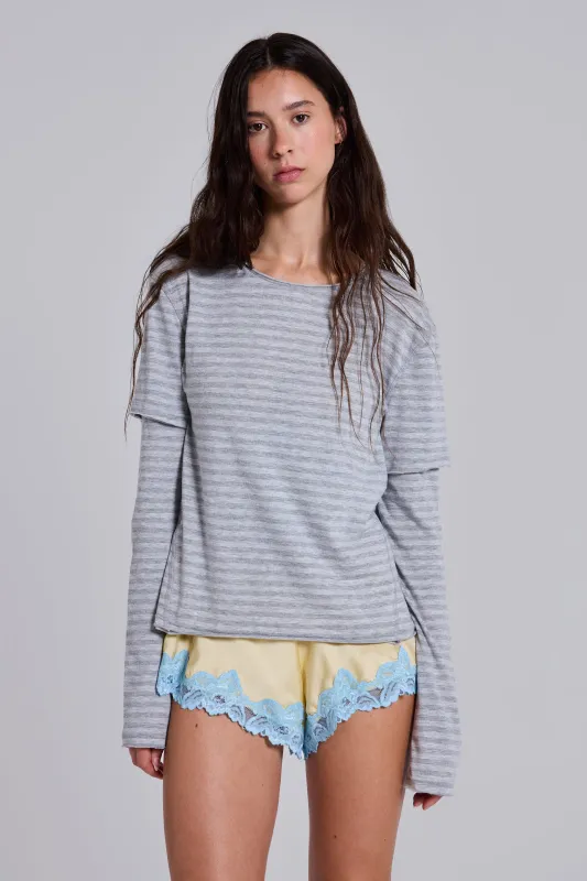 Line Double Layer Long Sleeve Top made by Jaded London