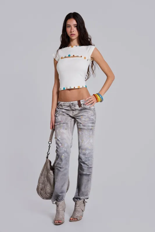 Rider Low Rise Straight Leg Jeans in Painter made by Jaded London