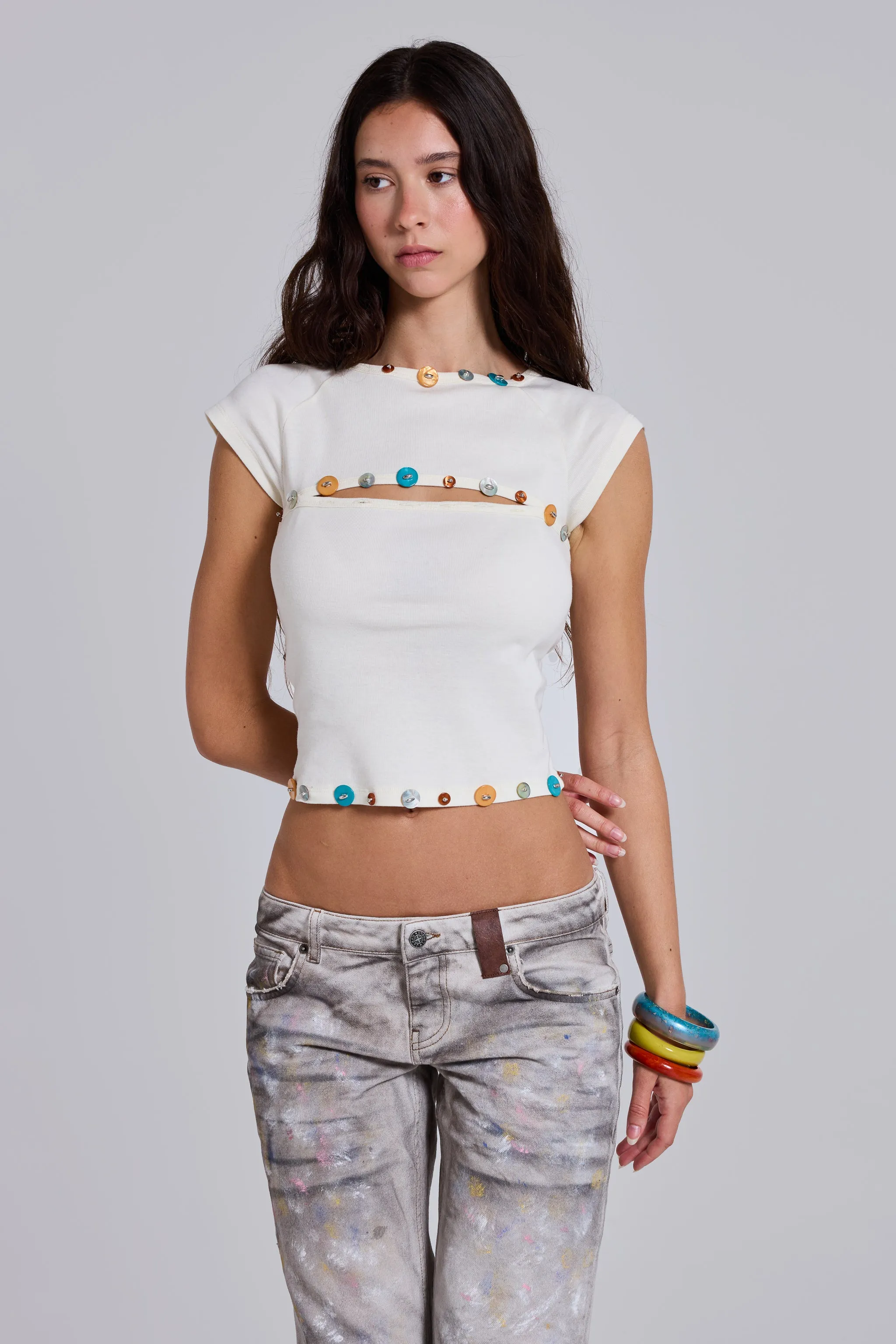 Solira Button Cut Out Top sold by Jaded London product image thumbnail 4