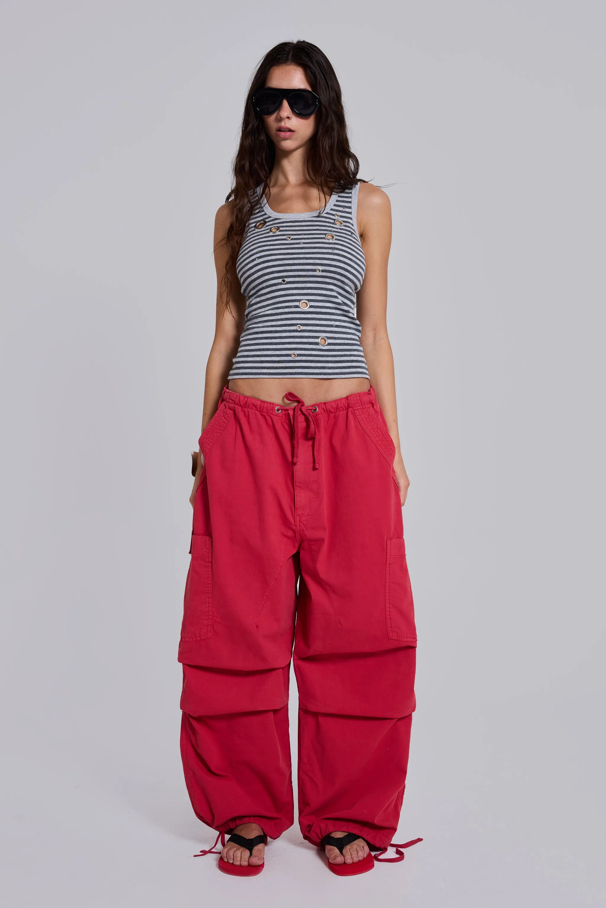 Red Parachute Cargo Pants sold by Jaded London product image thumbnail 5