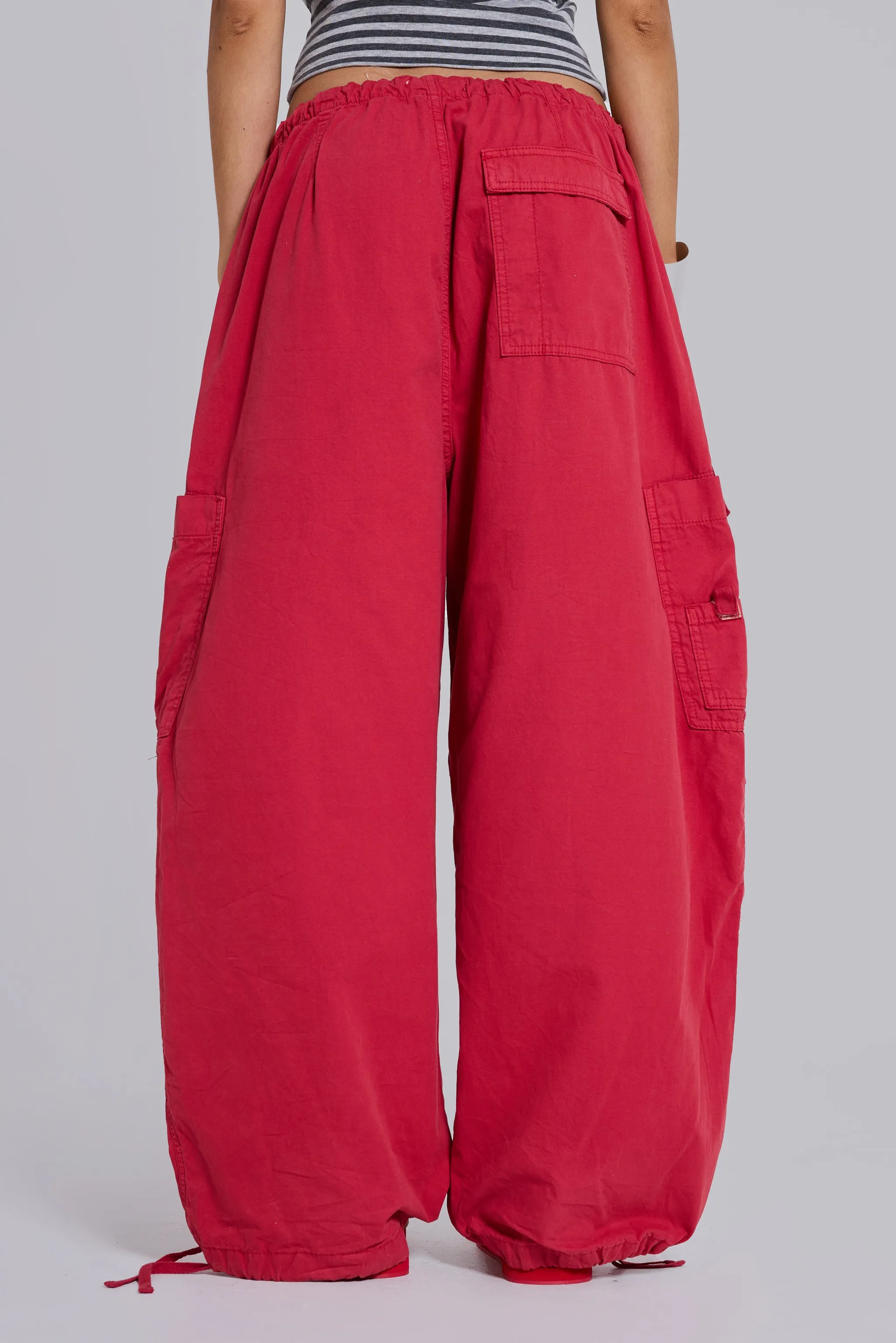 Red Parachute Cargo Pants sold by Jaded London product image thumbnail 4
