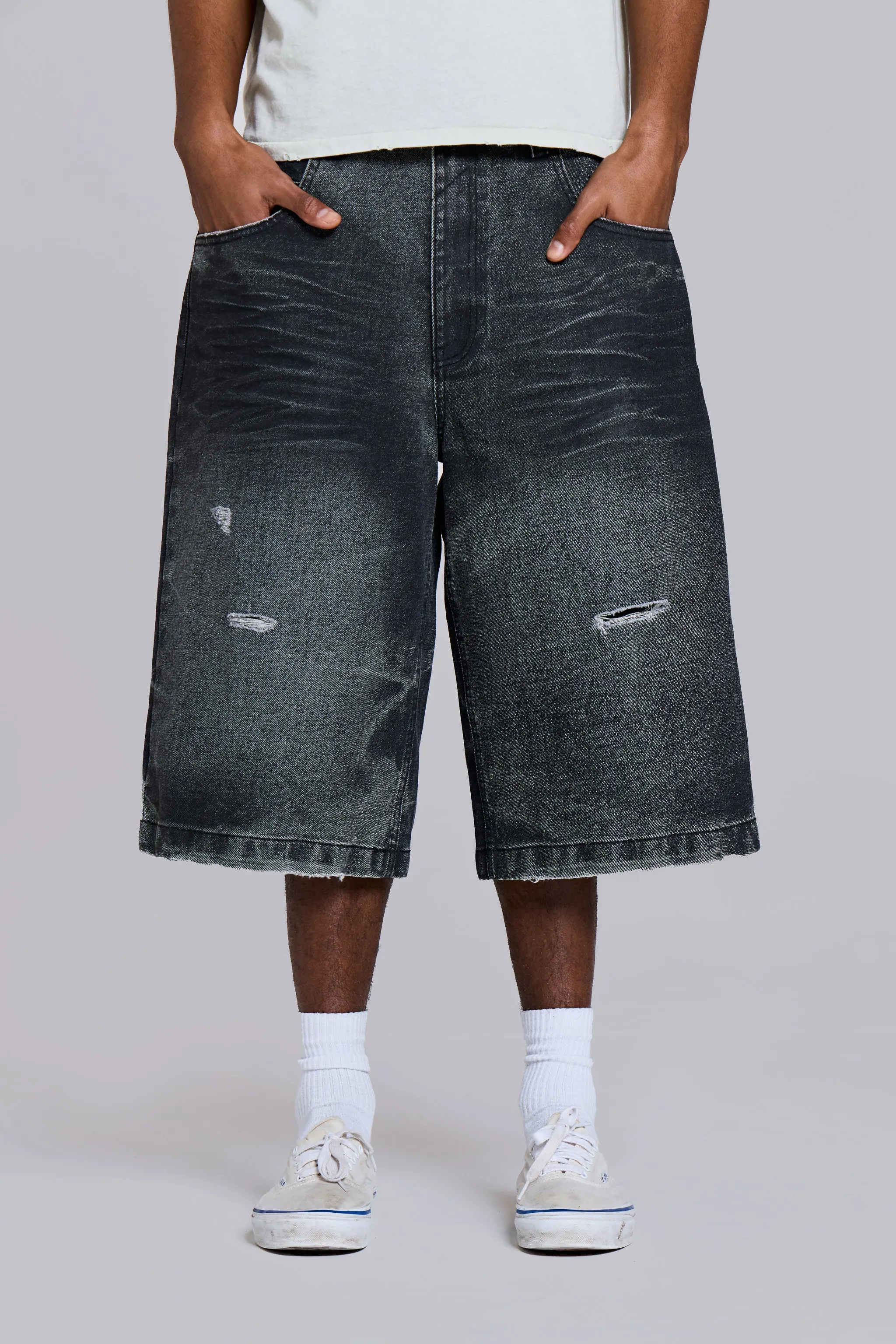Black Cinch Colossus Jorts sold by Jaded London product image thumbnail 3