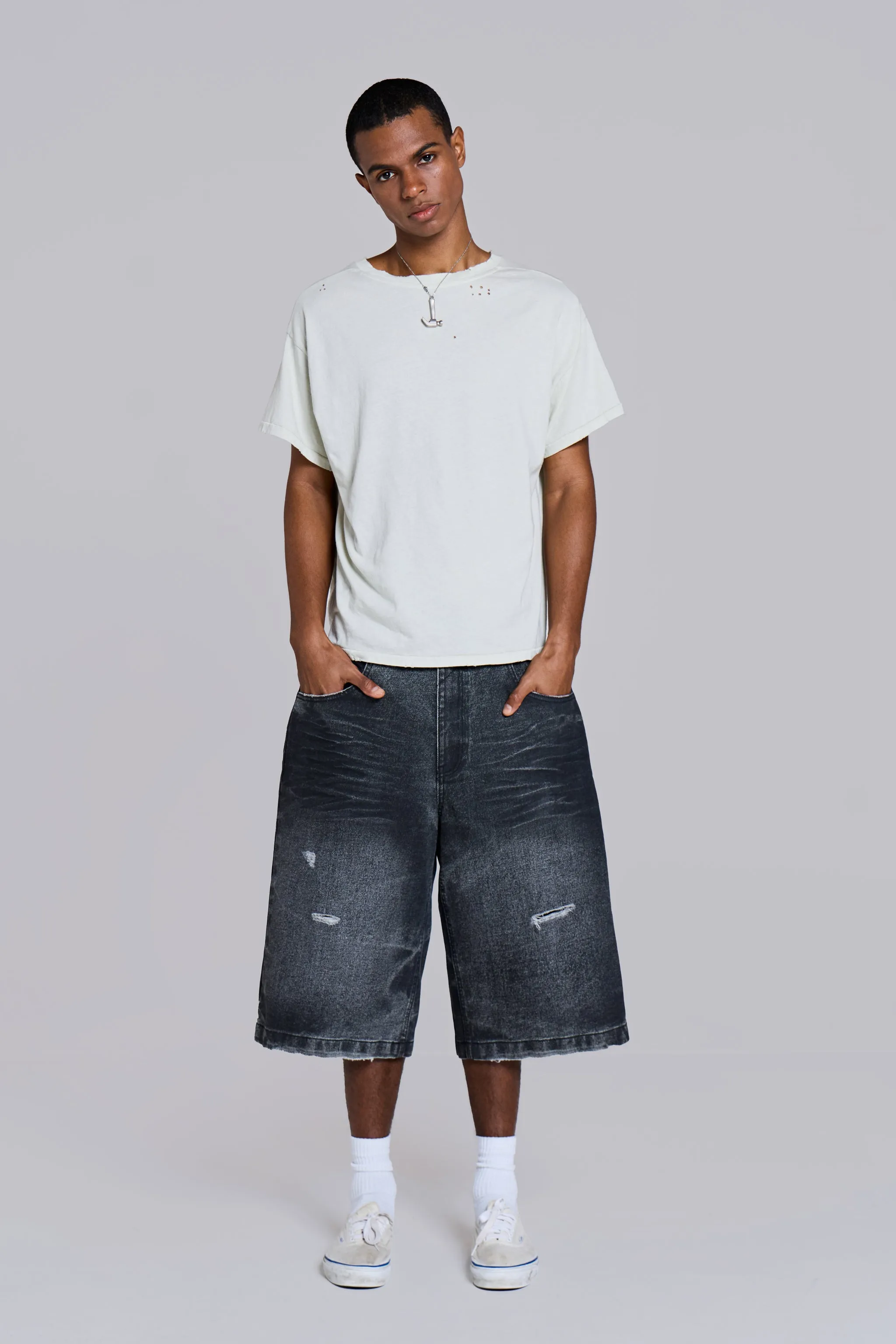 Black Cinch Colossus Jorts sold by Jaded London product image thumbnail 2