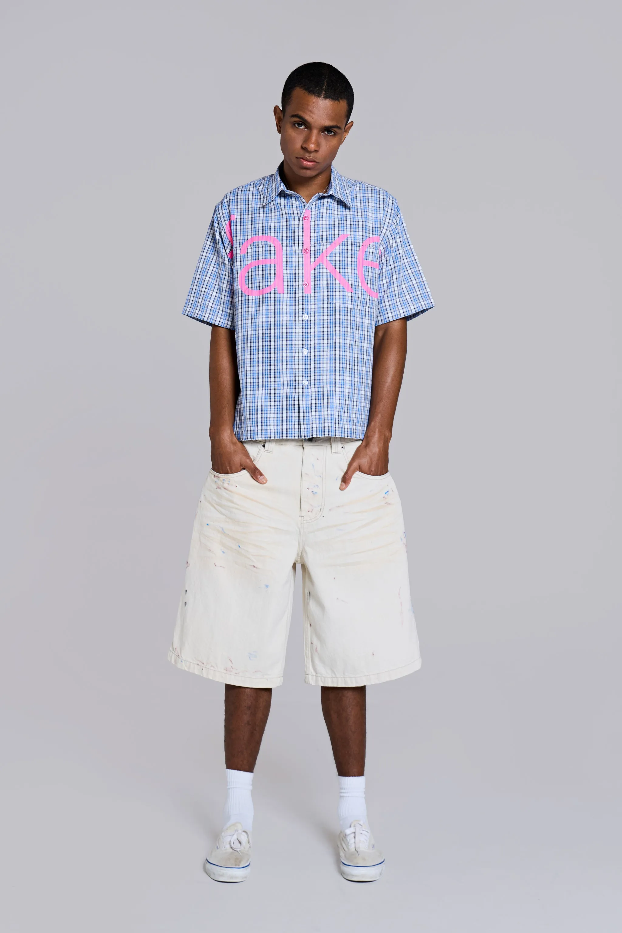 Ecru Paint Colossus Jorts sold by Jaded London product image thumbnail 5