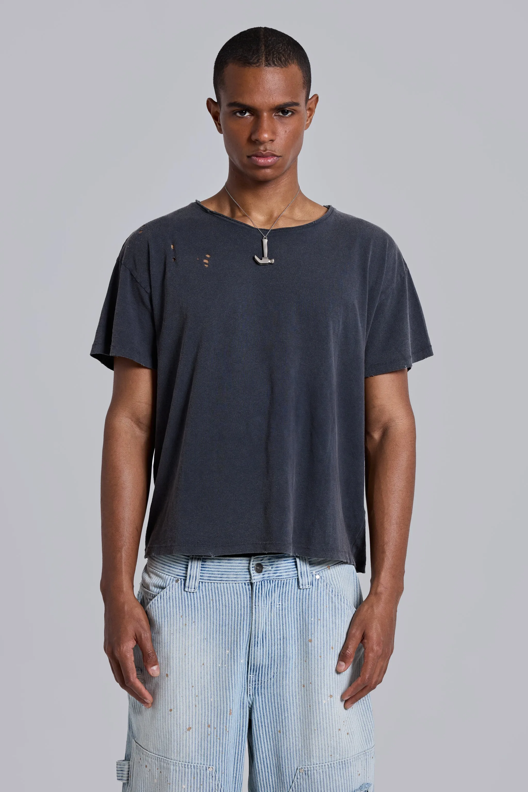 Washed Black Moth T-Shirt sold by Jaded London