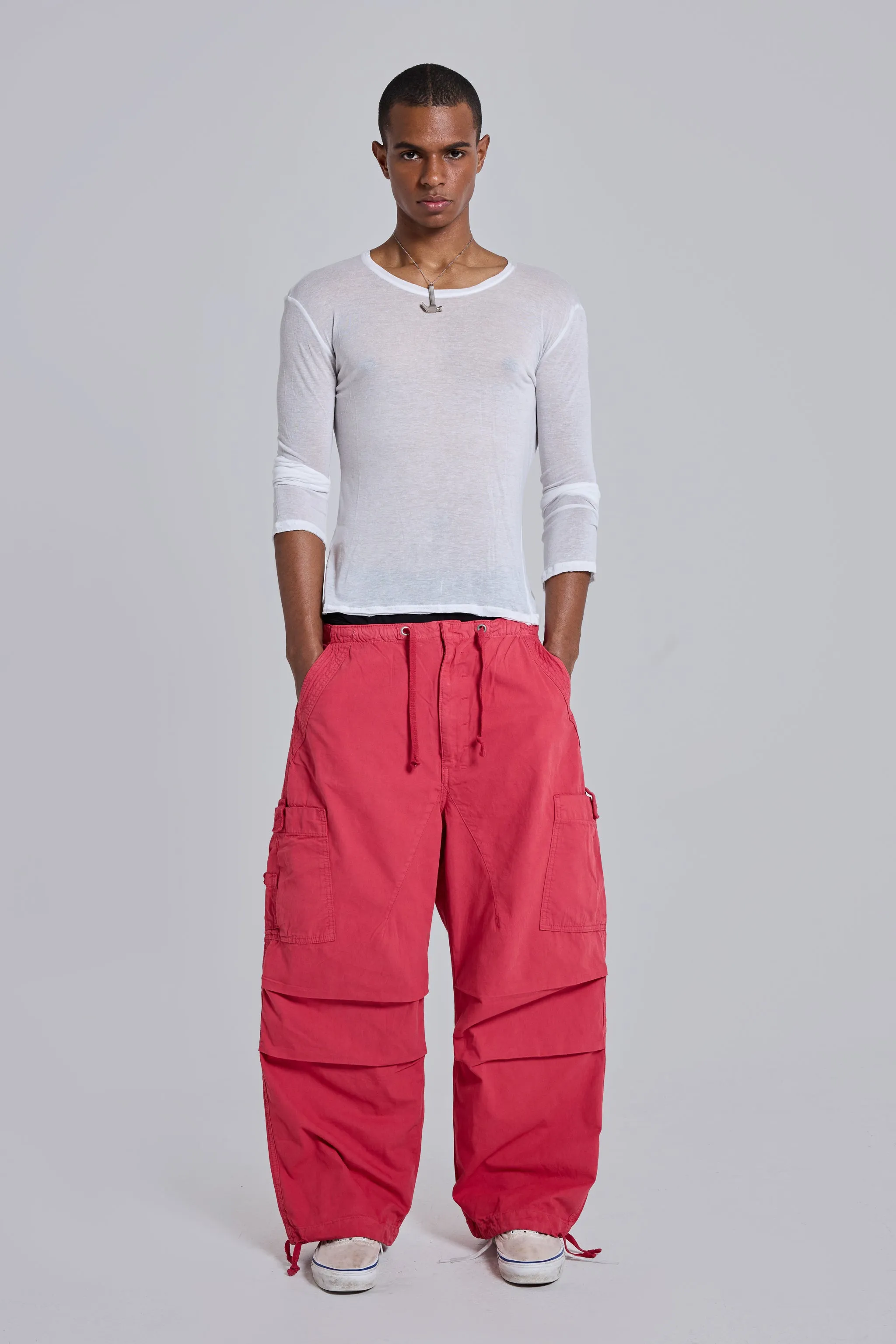 Red Parachute Cargo Pants sold by Jaded London product image thumbnail 2