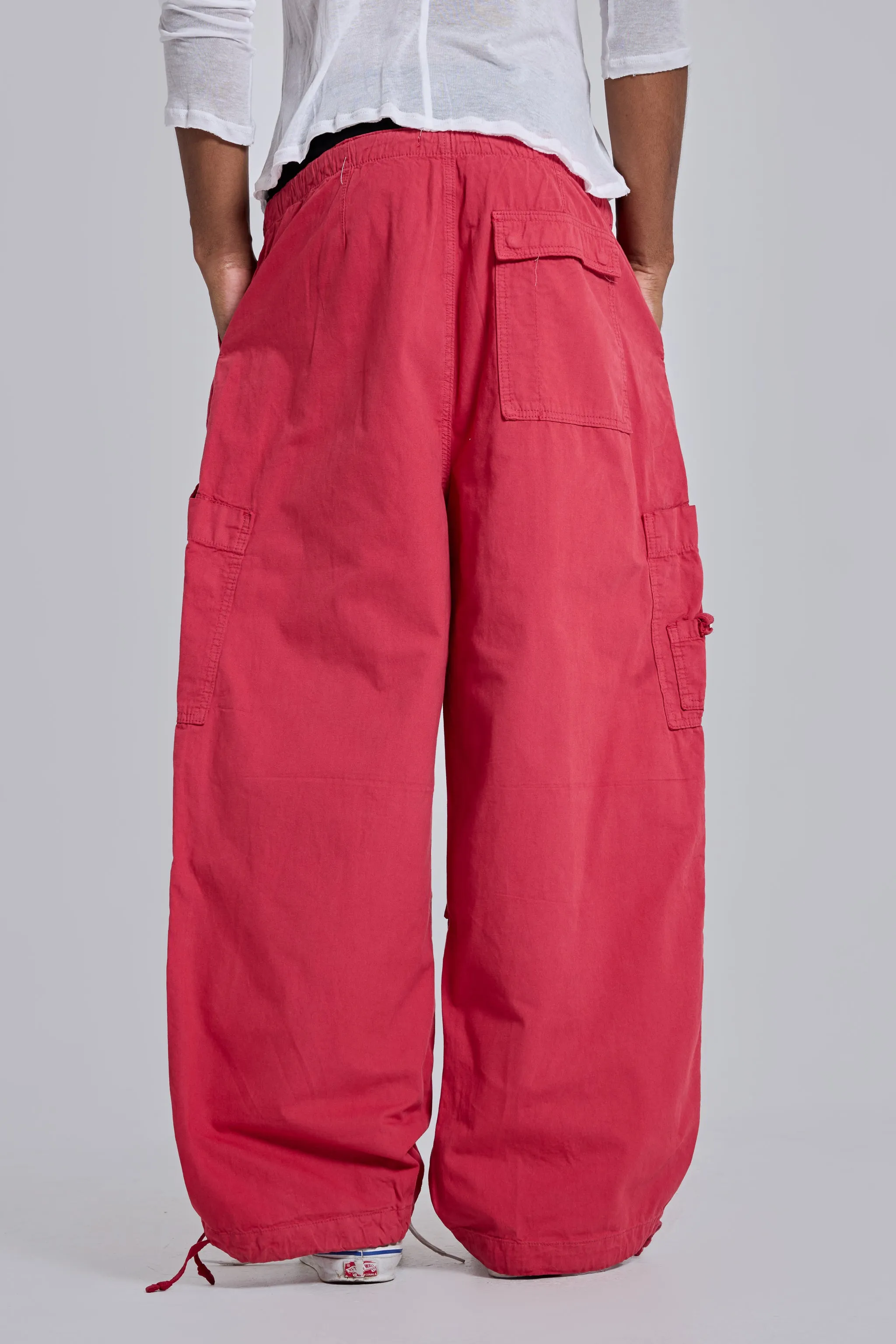 Red Parachute Cargo Pants sold by Jaded London product image thumbnail 3