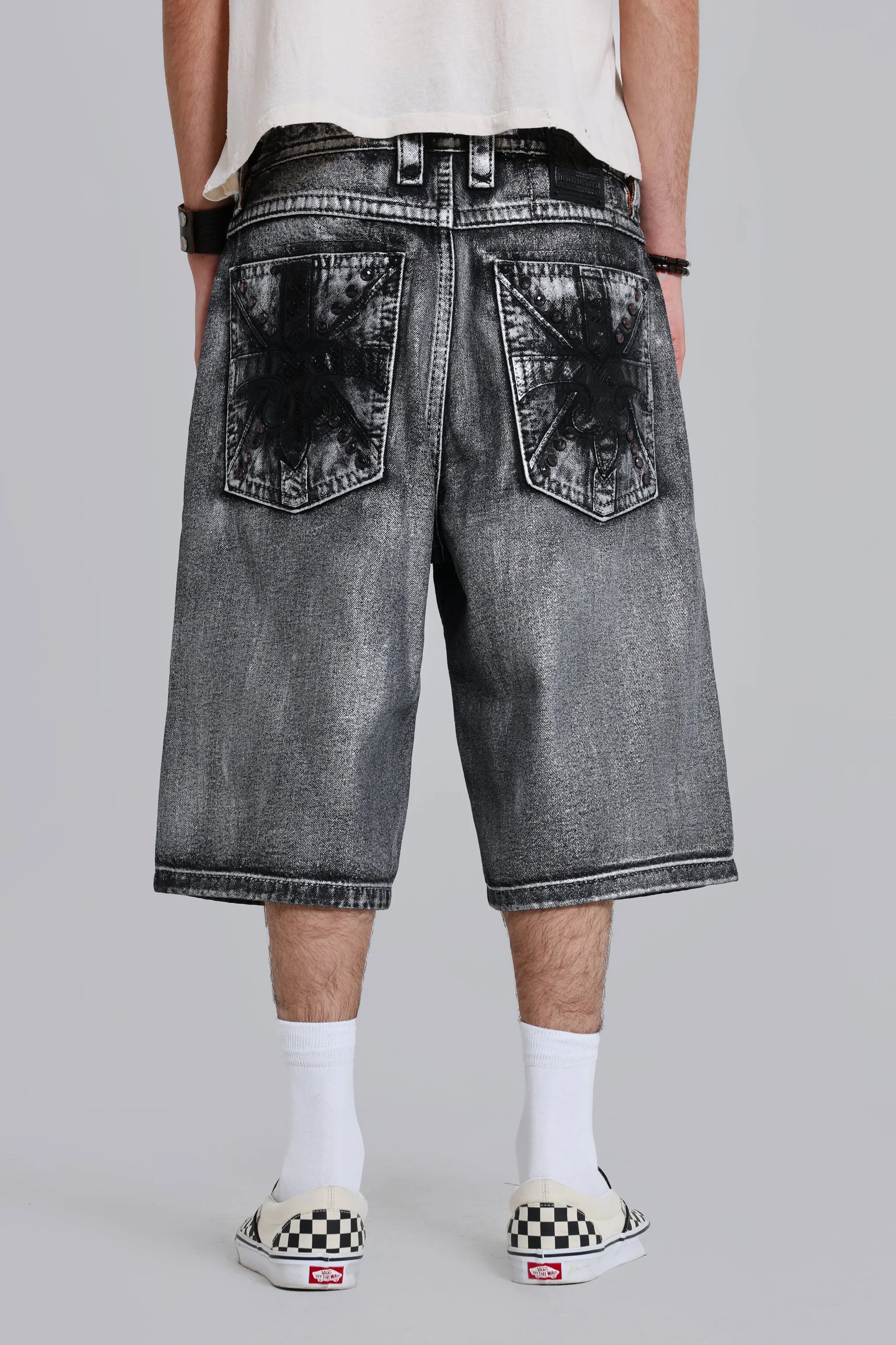 Rock Revival Silver Dust Shorts sold by Jaded London