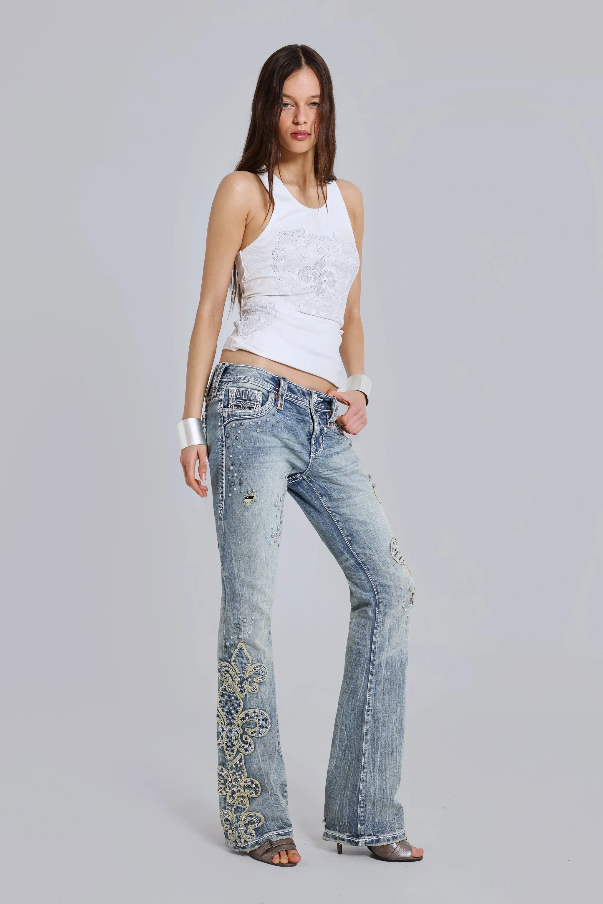 Rock Revival Rhinestone Fleur de Lis Vest Top sold by Jaded London product image thumbnail 2