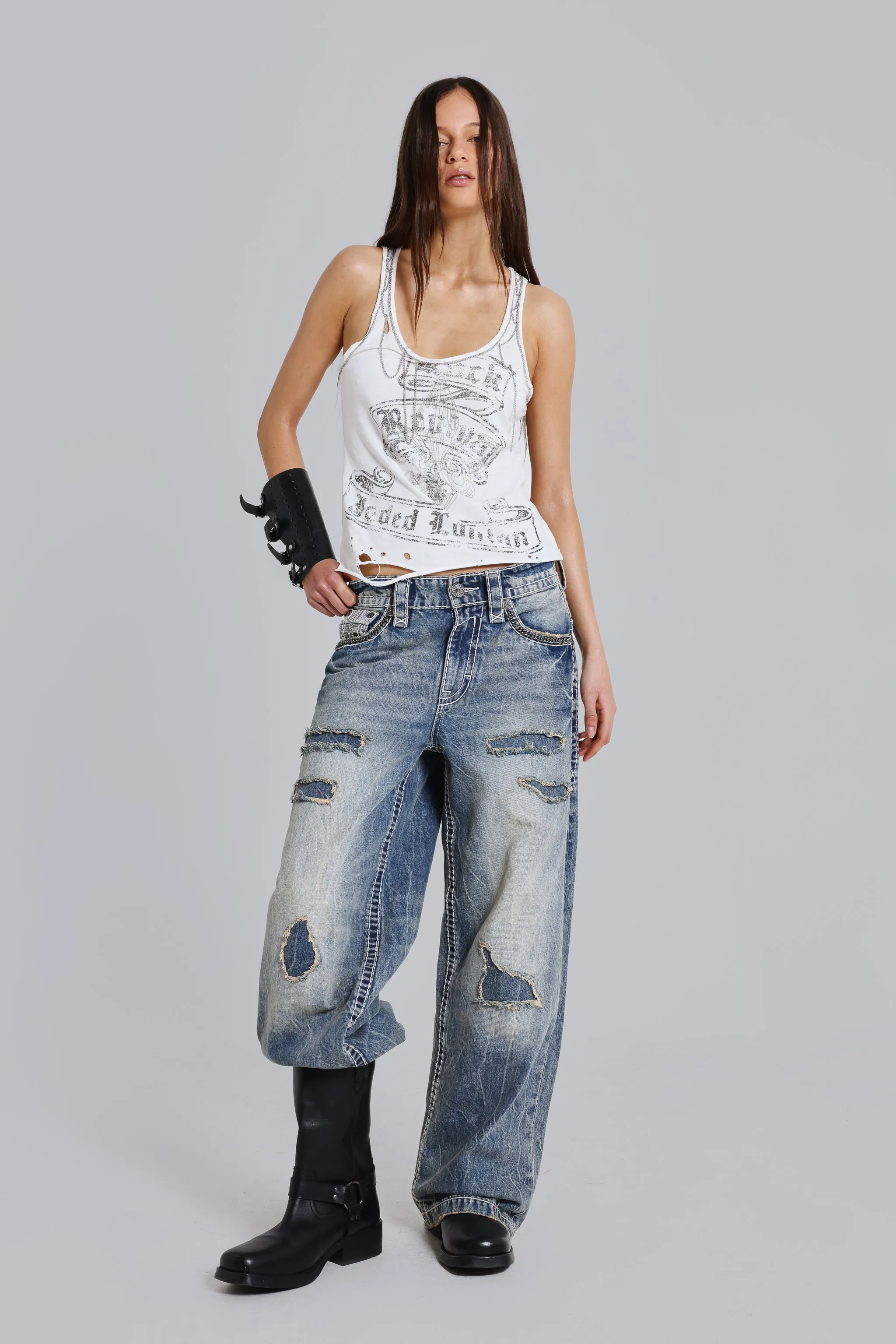 Rock Revival Chain Embroidered Vest Top sold by Jaded London product image thumbnail 2