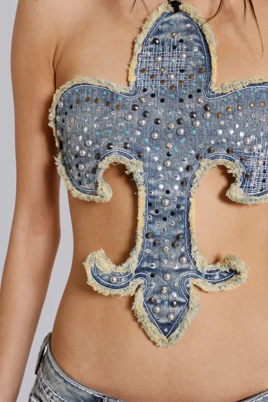 Rock Revival Studded Fleur de Lis Top made by Jaded London