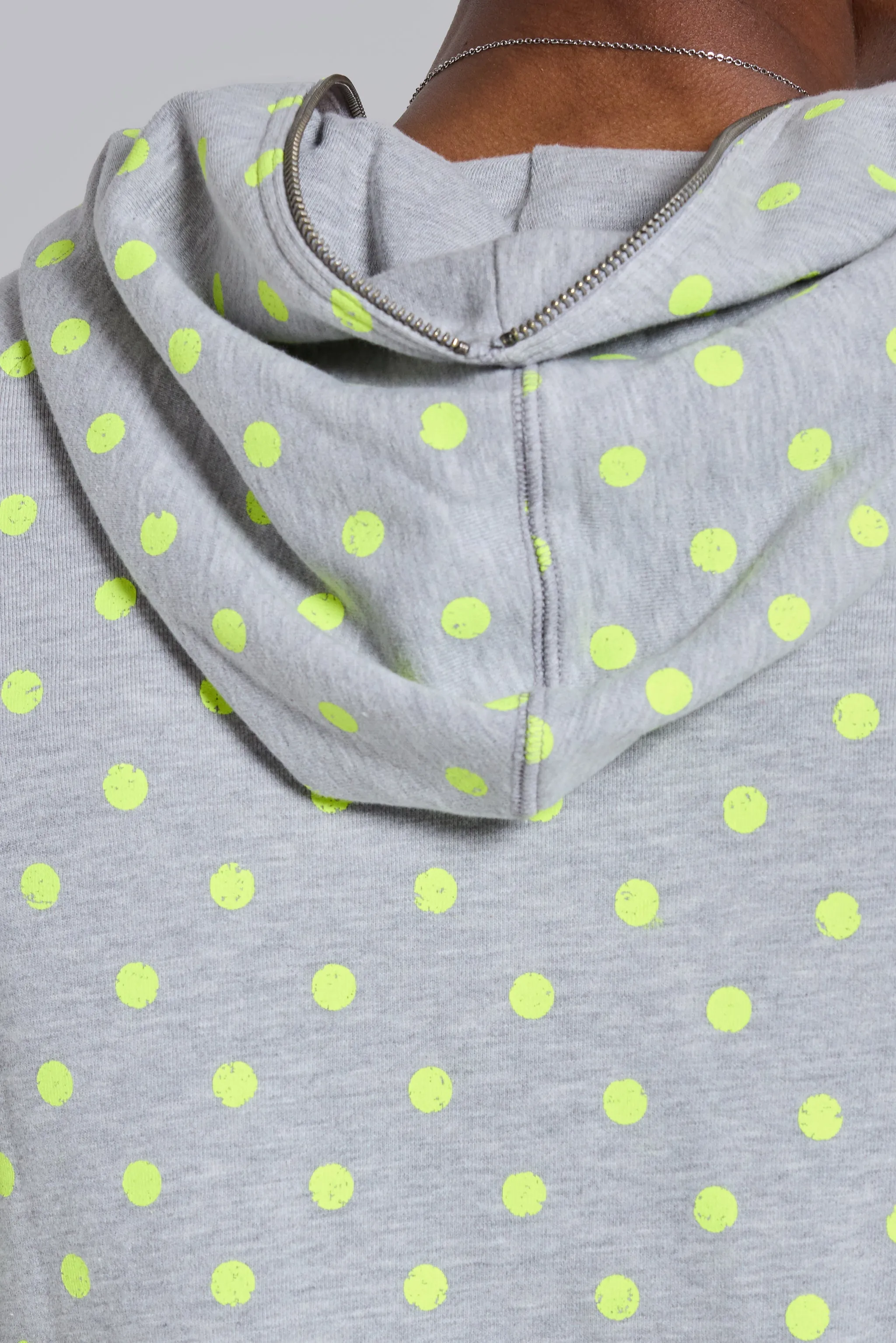NEON AND GREY POLKADOT ZIP THROUGH MINI MONSTER HOODIE sold by Jaded London product image thumbnail 5