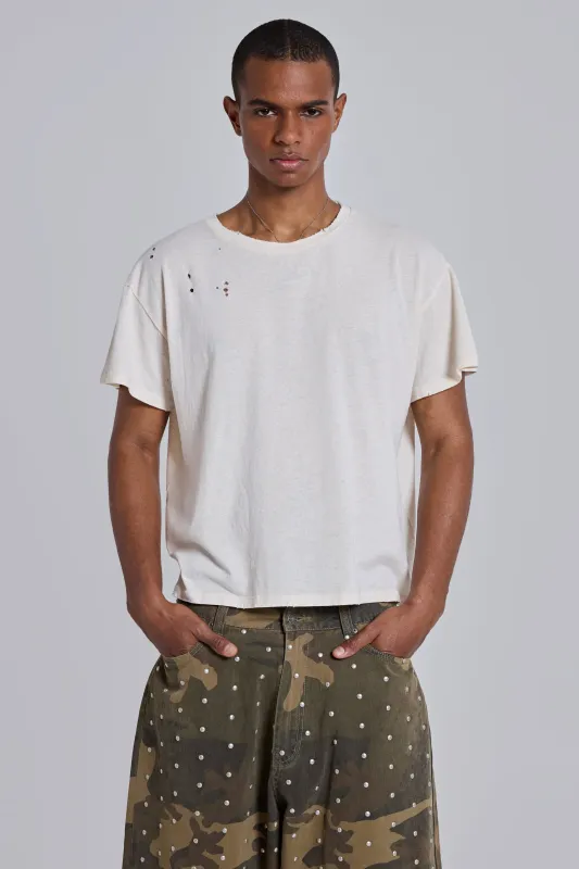 White Moth Cropped T-Shirt made by Jaded London